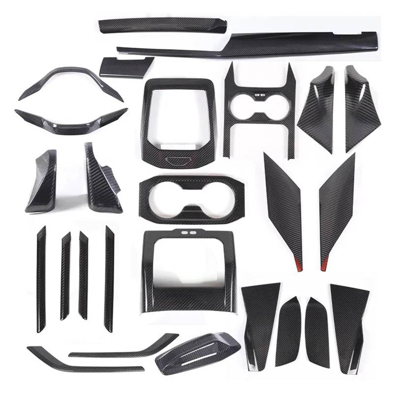 EOTCXJBX Aufkleber-Set for die Mittelinnenausstattung, kompatibel mit BMW 5er-Reihe G60 2024 + LHD, echte Kohlefaser, Auto-Styling, Innenausstattung(All 1-12) von EOTCXJBX