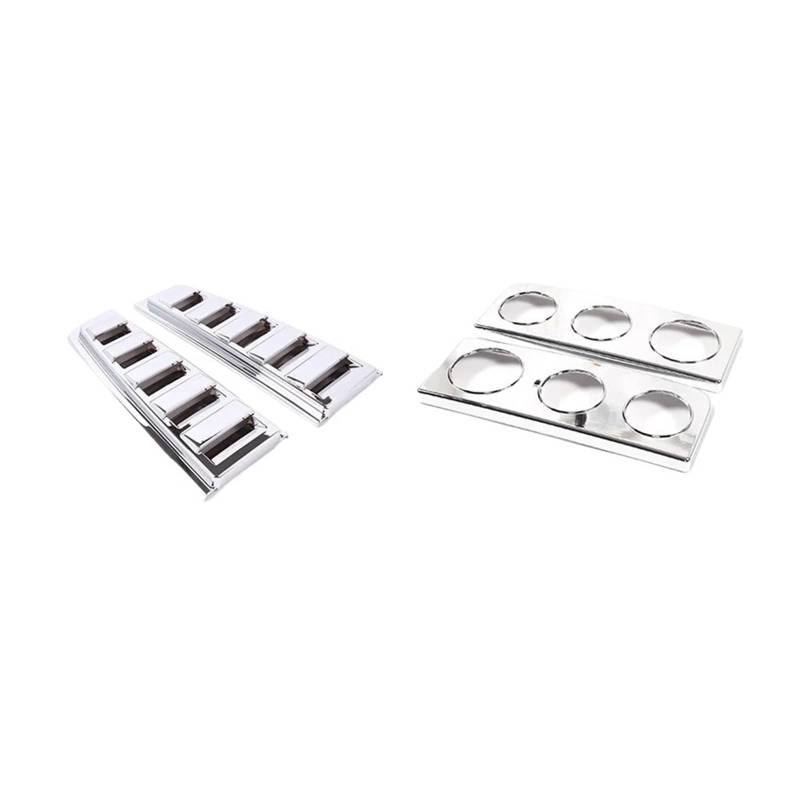 EOTCXJBX Auto Heckstoßstange Rücklichtabdeckung Zierleiste Kompatibel for Hummer H2 2003-2009 Rückleuchtenschutzrahmen ABS Silber/Schwarz Autozubehör(Style A Silver) von EOTCXJBX
