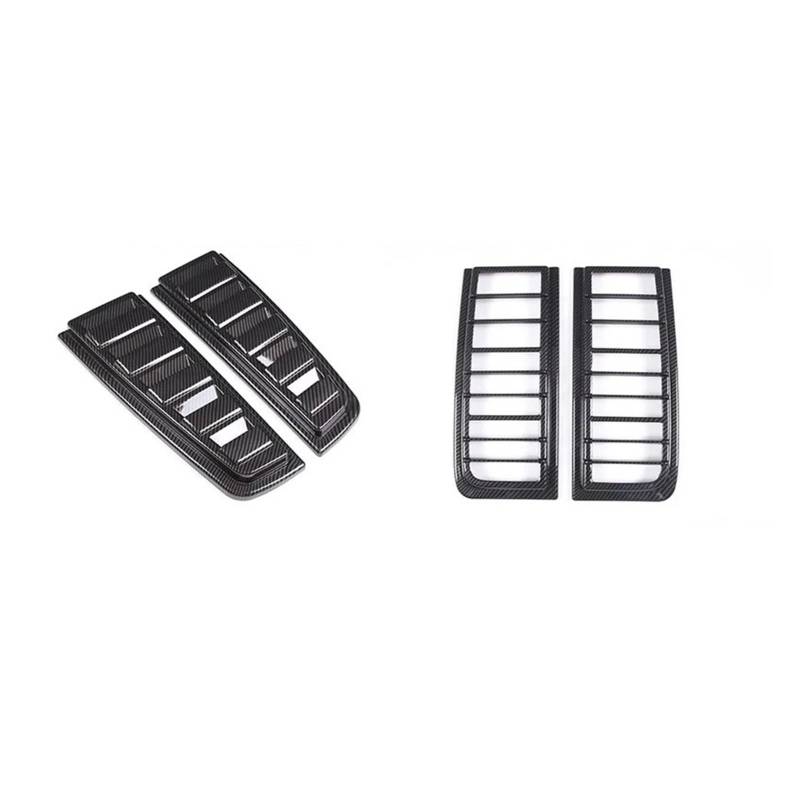 EOTCXJBX Auto Heckstoßstange Rücklichtabdeckung Zierleiste Kompatibel for Hummer H2 2003-2009 Rückleuchtenschutzrahmen ABS Silber/Schwarz Autozubehör(Style B Carbon Fiber) von EOTCXJBX