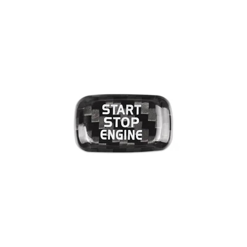 EOTCXJBX Auto-Motor-Start-Stopp-Knopf-Abdeckungsaufkleber, kompatibel mit Volvo V40, Aufkleber aus echter Kohlefaser, 2013–2019, Autozubehör, dekorativ im Inneren(Black1) von EOTCXJBX