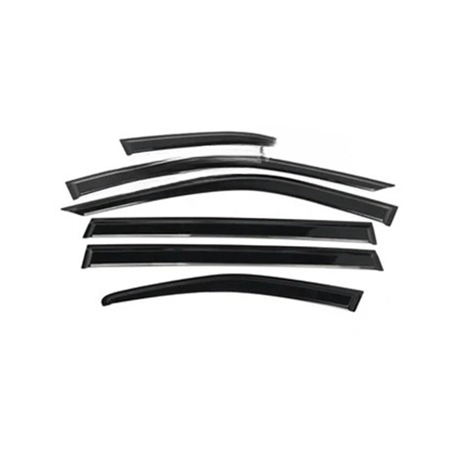 EOTCXJBX Auto-Seitenfenster-Visiere, Windschutzscheiben-Windabweiser, kompatibel mit WEY Tank 300 2024~2021, Regen-Augenbrauen-Wachen, Sonnenblende, Wind-Zubehör(6X Black) von EOTCXJBX