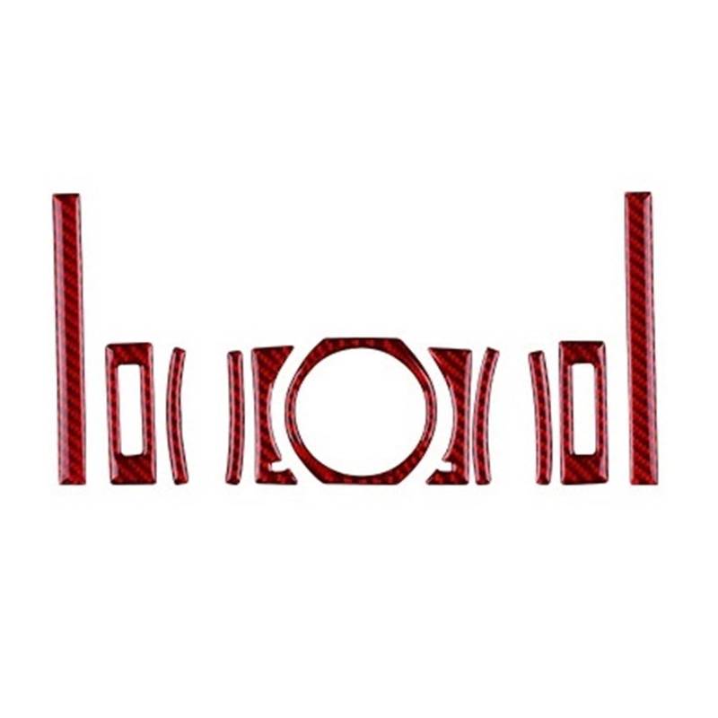 EOTCXJBX Car Center Air Outlets Vent Aufkleber Kompatibel for Lexus RC300 RC350 RC200T 2015-2022 Echte weiche Kohlefaser Auto-Innenaufkleber Zubehör(Red) von EOTCXJBX