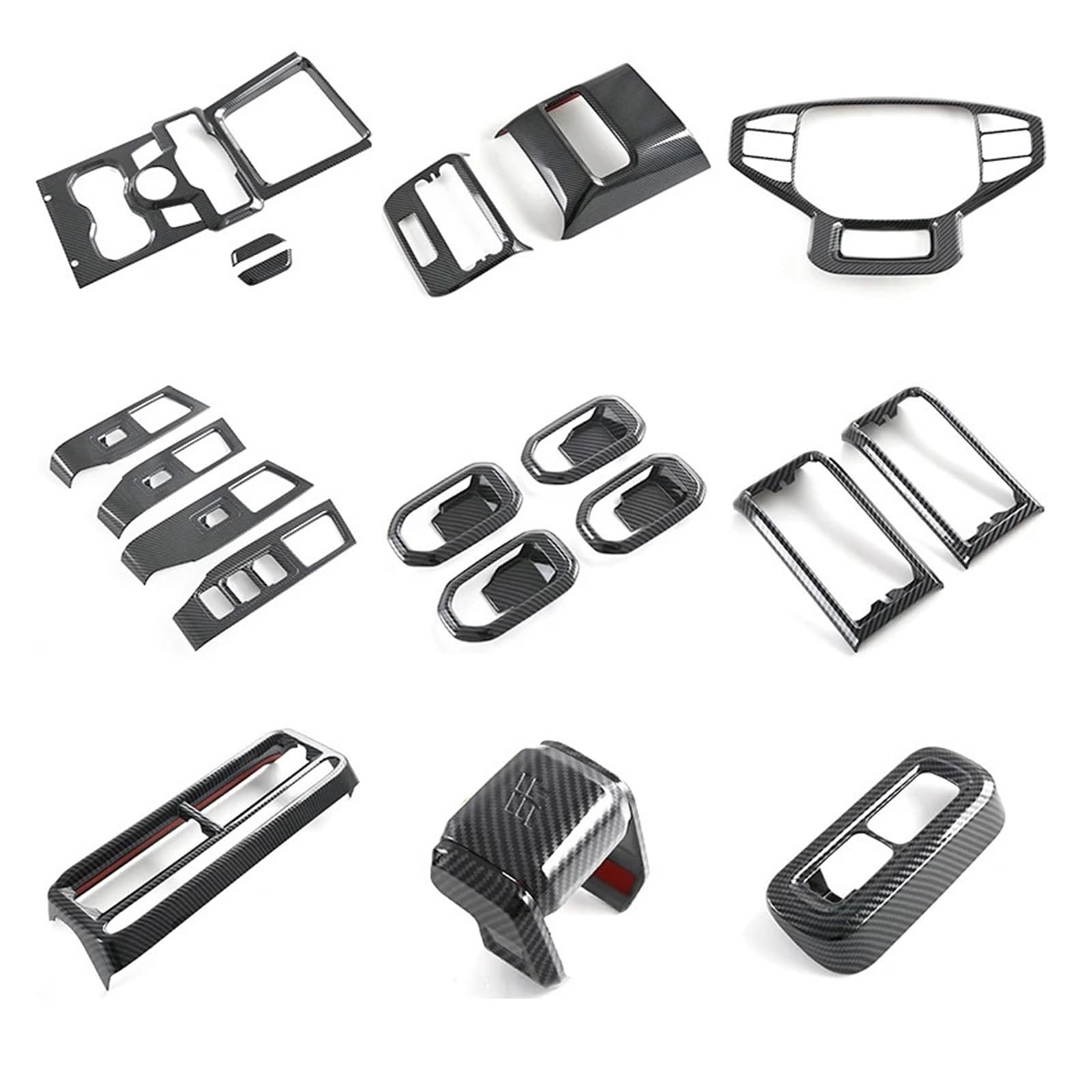 EOTCXJBX Center Interior Aufkleber Set Kompatibel for Jetour T1 Carbon Fiber Car Styling Innen Zubehör(Full Set) von EOTCXJBX