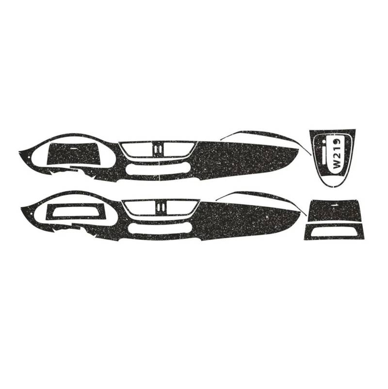 EOTCXJBX Farbige Mittelkonsolen-Aufkleber, Abziehbilder, Teile, kompatibel mit Mercedes Benz CLS W219, Auto-Styling, 3D/5D, Kohlefaser, Auto-Innenraum-Aufkleber, Zubehör(Matt Shine Black,RHD) von EOTCXJBX