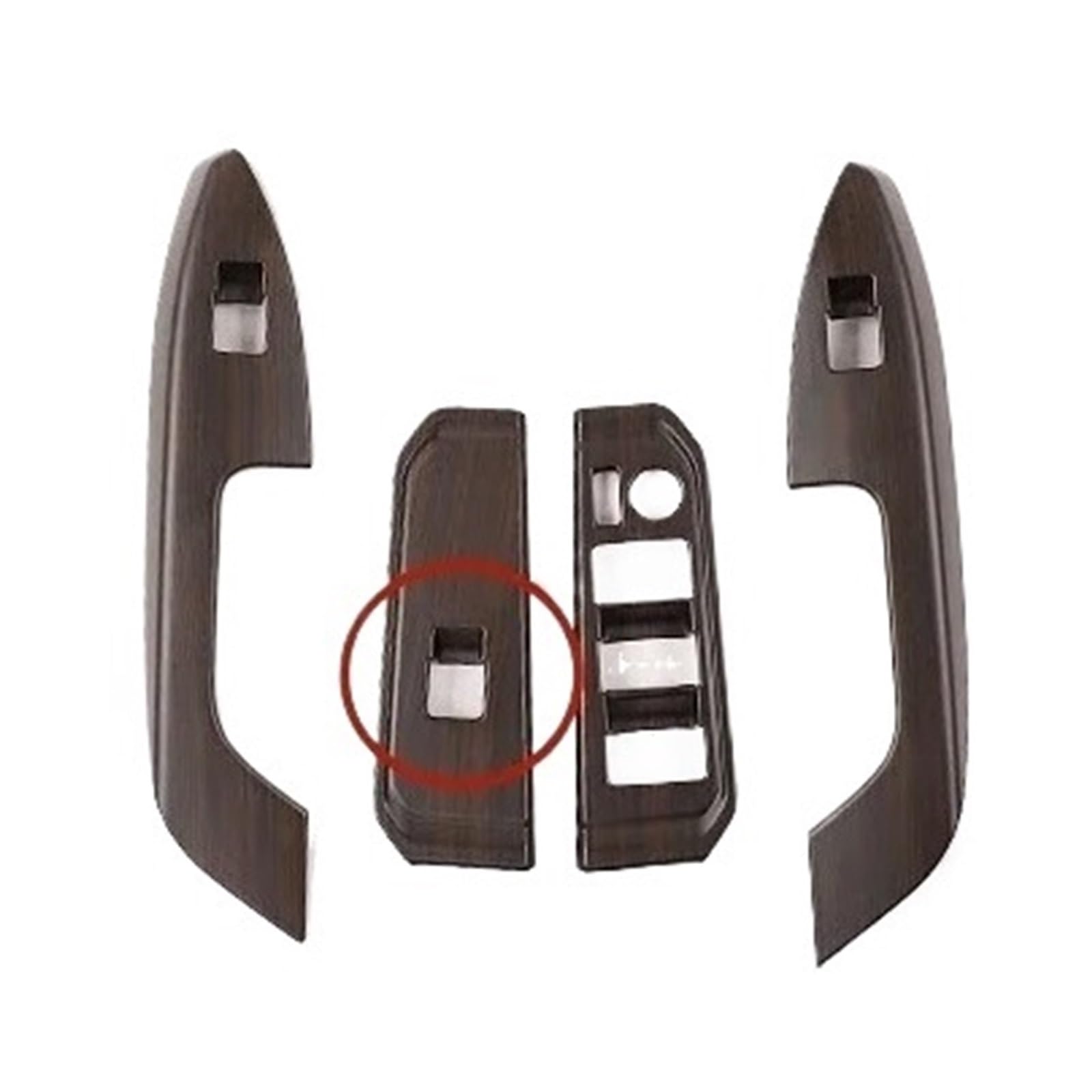 EOTCXJBX Getriebekopf-Türgriffrahmenverkleidung, kompatibel mit Land Cruiser LC300 2022 2023, Pfirsichholzmaserung, Autozubehör, Dekorationsaufkleber(Window Lifting A) von EOTCXJBX