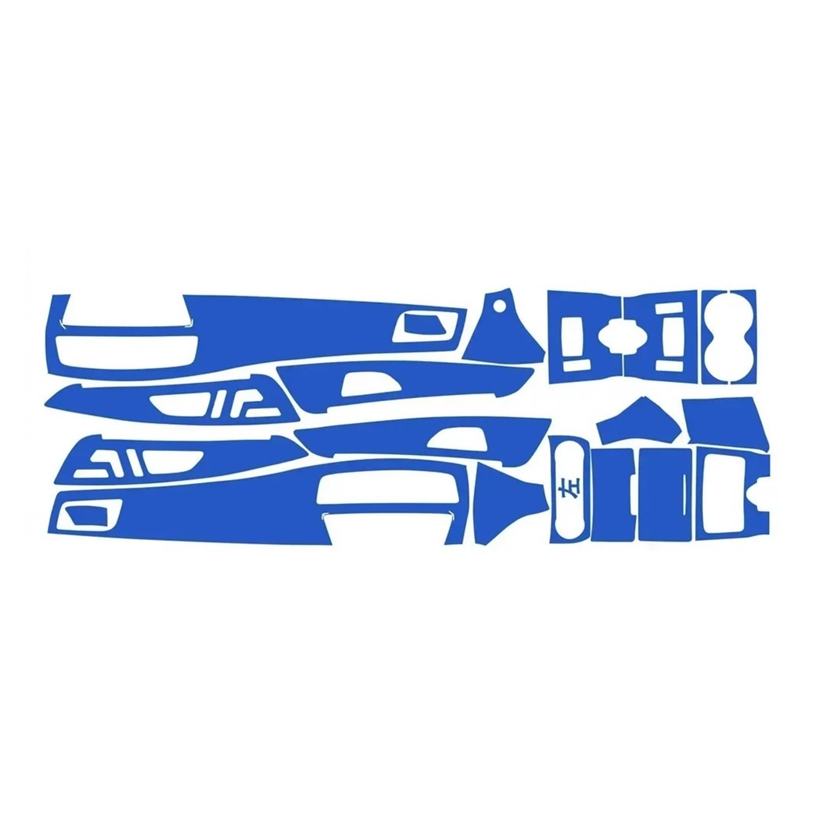 EOTCXJBX Innen Zentrale Bedienfeld Türgriff Carbon Faser Aufkleber Decals Kompatibel for Mercedes Benz CLS W218 2012-2017 Auto Styling Zubehör(Ice matt Blue,Pattern) von EOTCXJBX
