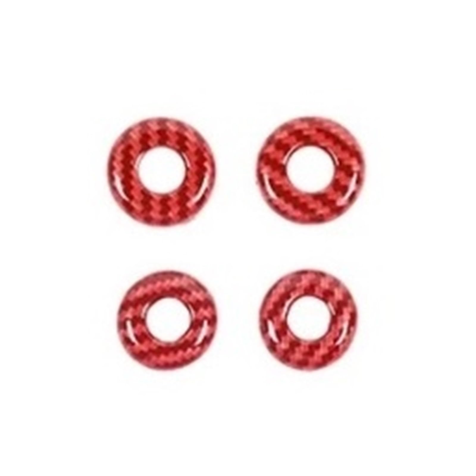EOTCXJBX Komplettes Auto-Innenraum-Dekorationsaufkleber-Set, kompatibel mit F150 2015–2020, ABS, Rot, Kohlefaser, Auto-Styling, Innenzubehör(Door Lock Ring) von EOTCXJBX