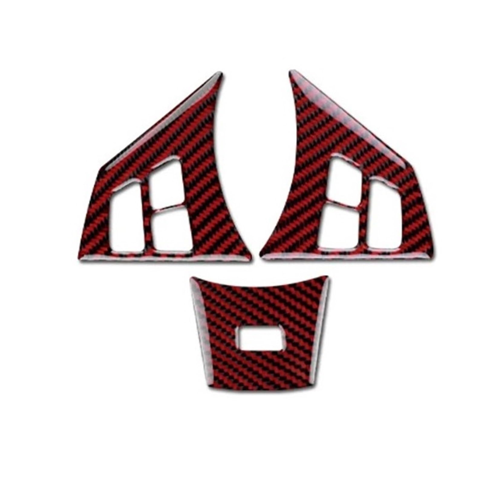 EOTCXJBX Lenkradknopfschalter-Rahmenaufkleber, kompatibel mit BMW E63 E64 2004–2010, Carbonfaser, Auto-Styling, Innenausstattung(Black with Red B) von EOTCXJBX