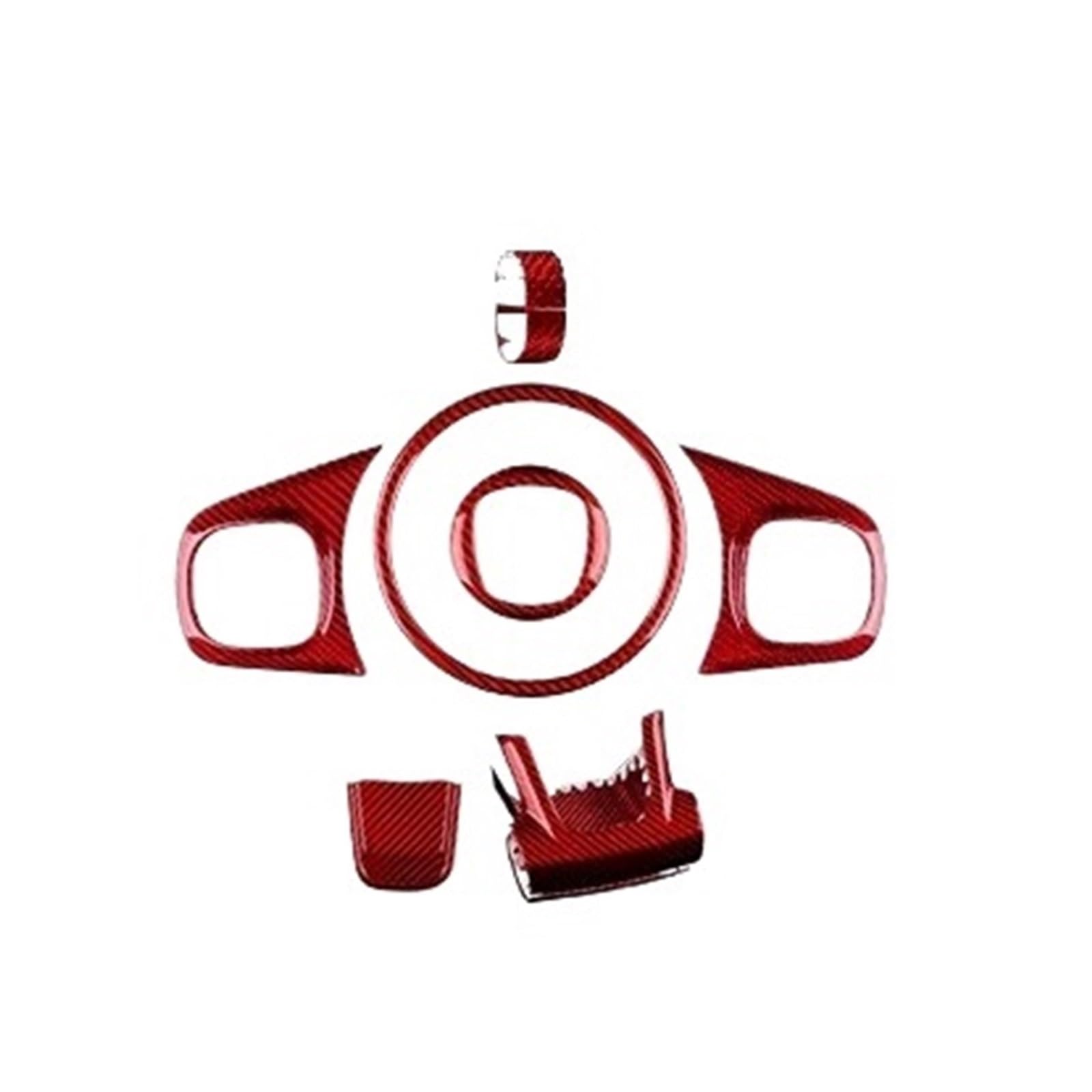 EOTCXJBX Mittelkonsolen-Aufkleber-Set, kompatibel mit FIAT 500 Abarth 595 695 2008–2023, echte Hartkohlefaser, Auto-Innenaufkleber, Zubehör(1Set Type A Red) von EOTCXJBX