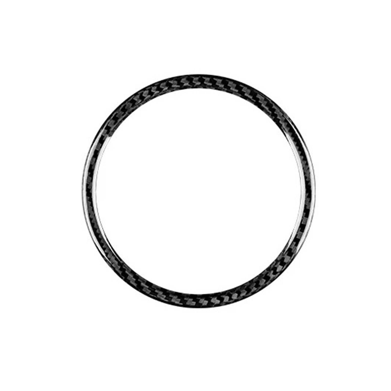 EOTCXJBX Mittelkonsolen-Aufkleber-Set, kompatibel mit FIAT 500 Abarth 595 695 2008–2023, echte Hartkohlefaser, Auto-Innenaufkleber, Zubehör(Outer Ring BK) von EOTCXJBX