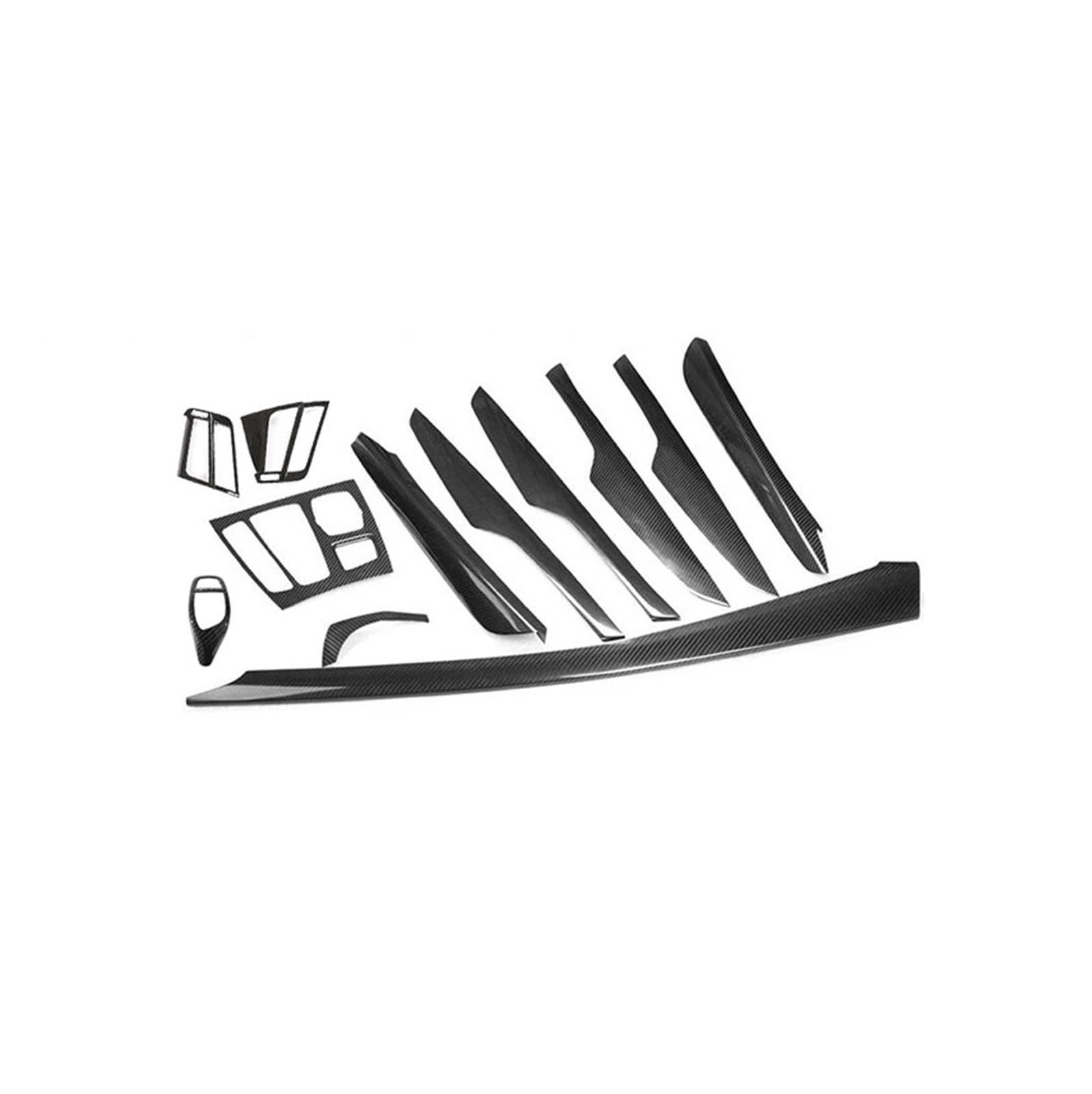 EOTCXJBX Mittelkonsolenverkleidung, innere Türleiste, Schaltknauf-Dekorationsabdeckung, kompatibel mit BMW X5 X6 F15 F16 2014–2018, Autozubehör-Dekorationsaufkleber aus echter Kohlefaser(X5 12PCS) von EOTCXJBX