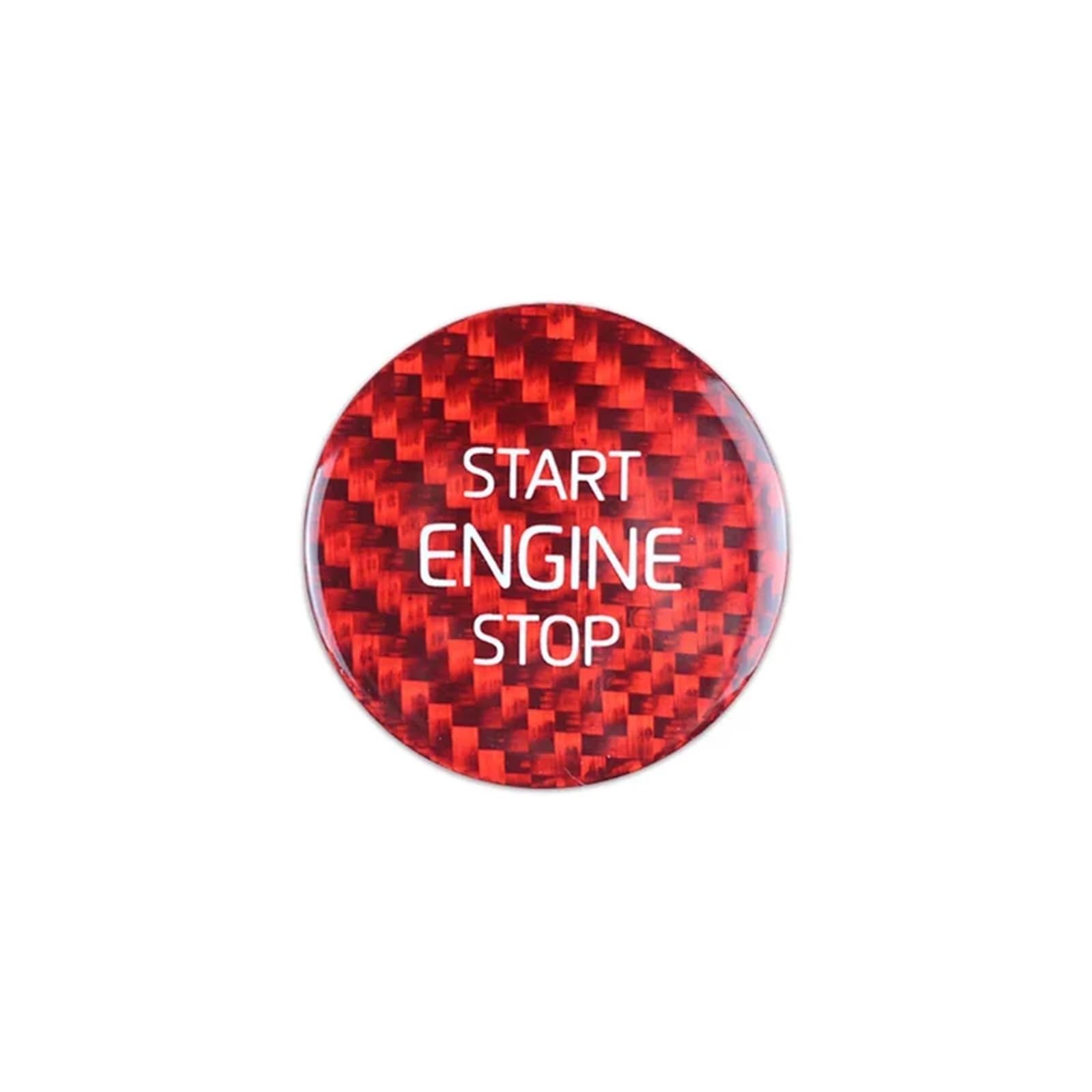 EOTCXJBX Motor-Start-Stopp-Tastenabdeckung, kompatibel mit Volvo XC40, Aufkleber aus echter Kohlefaser, Auto-Innenraumaufkleber, Zubehör(Red) von EOTCXJBX