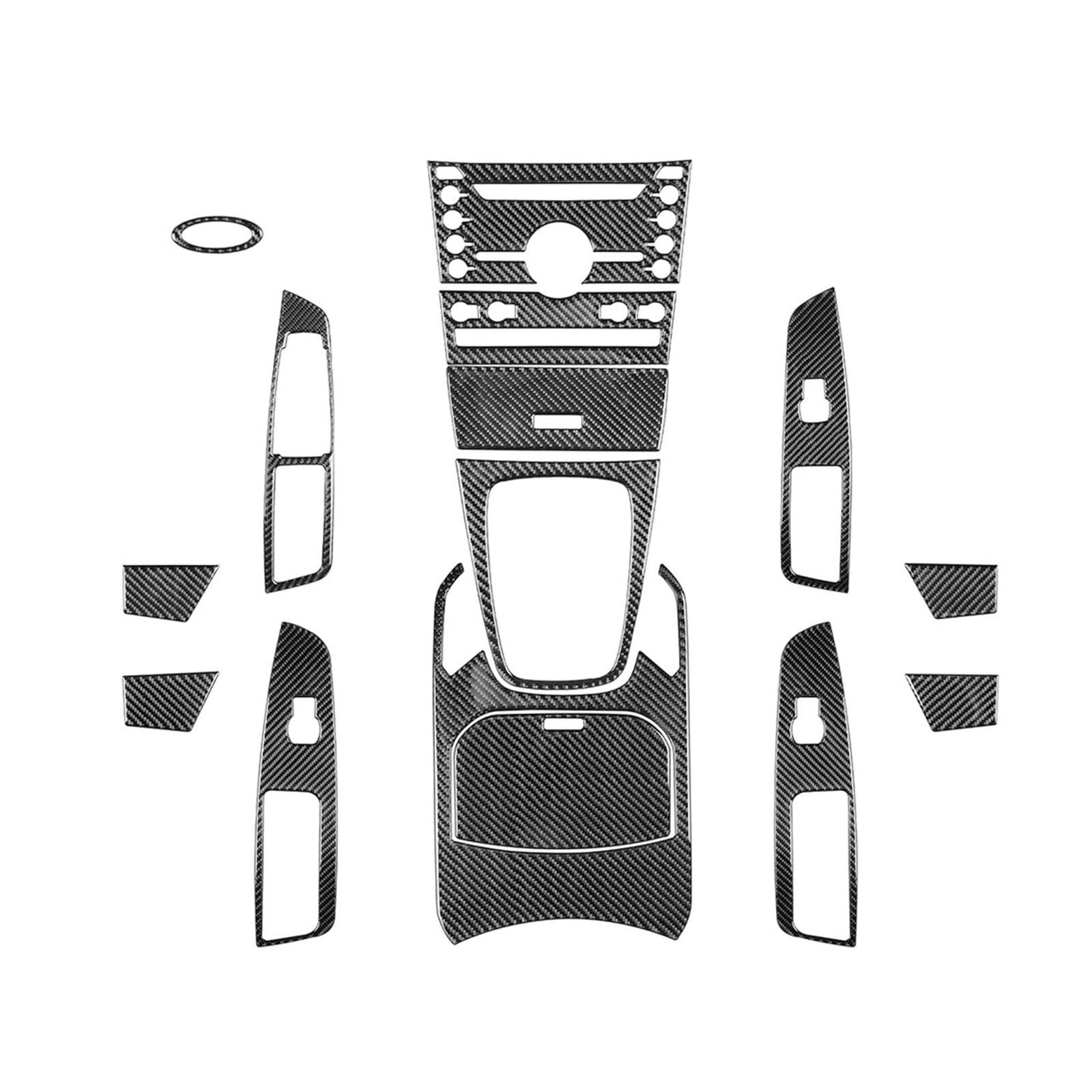 EOTCXJBX Zentralverriegelung Schalthebel Wasserbecher Türhebeplatte Anzug Kompatibel for Edge 2015-2019 Carbonfaser-Autozubehör Dekorative Aufkleber(29 LHD B) von EOTCXJBX