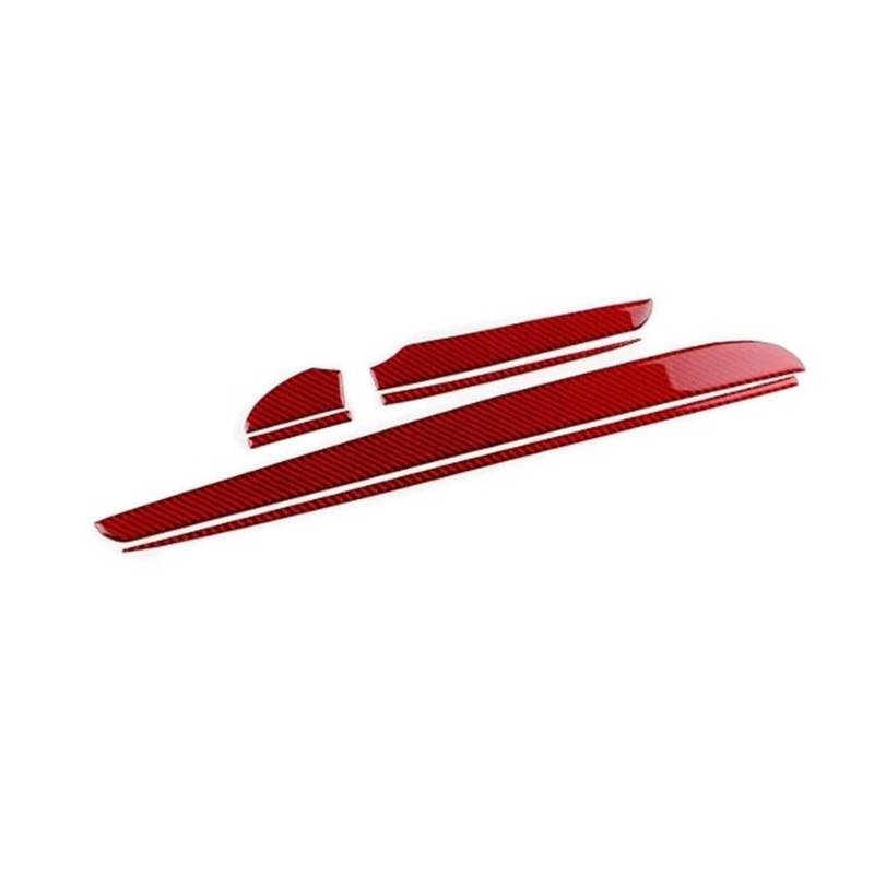 EOTCXJBX Zierleiste for Fahrer, Beifahrer und Copilot, kompatibel mit Chrysler 300 300C 2011 2012 2013 2014 LHD RHD, echte weiche Kohlefaser, Auto-Innenraumaufkleber, Zubehör(for RHD Red Carbon) von EOTCXJBX