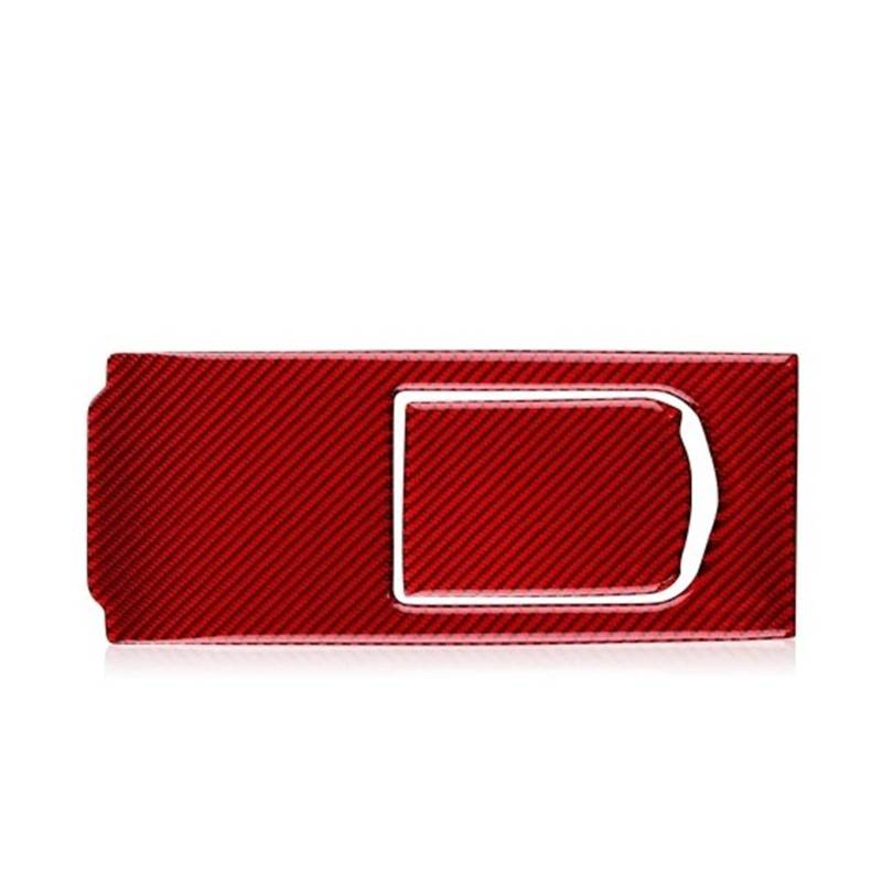 EOTCXJBX Zierleiste for die hintere Bedienfeldabdeckung, kompatibel mit Porsche Panamera 2010–2016, echte Kohlefaser, Auto-Styling, Innenausstattung(Red 01) von EOTCXJBX
