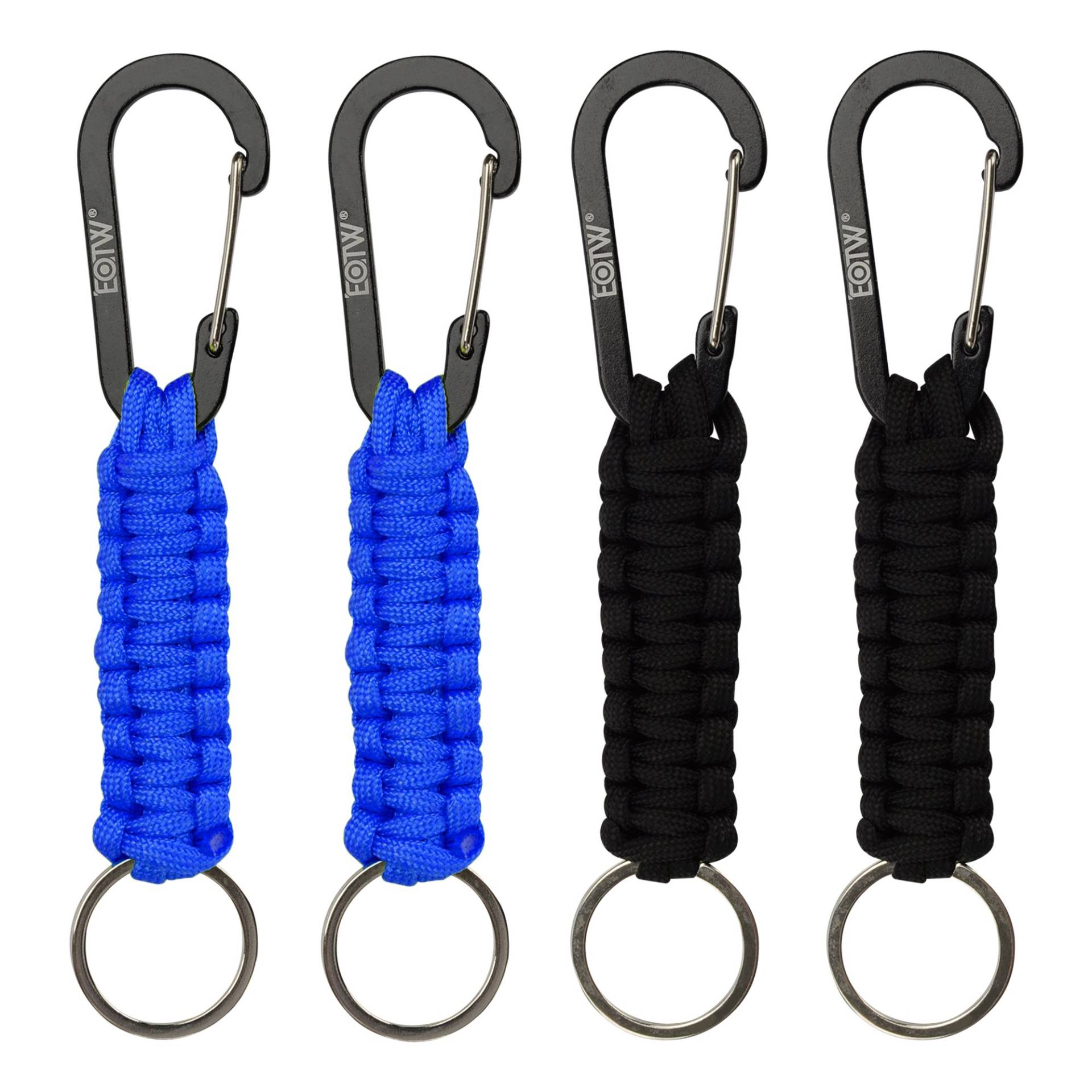 EOTW Paracord Schlüsselanhänger, Schlüsselanhänger für Herren/Damen/Jungen/Mädchen (2 Schwarz, 2 Blau) von EOTW