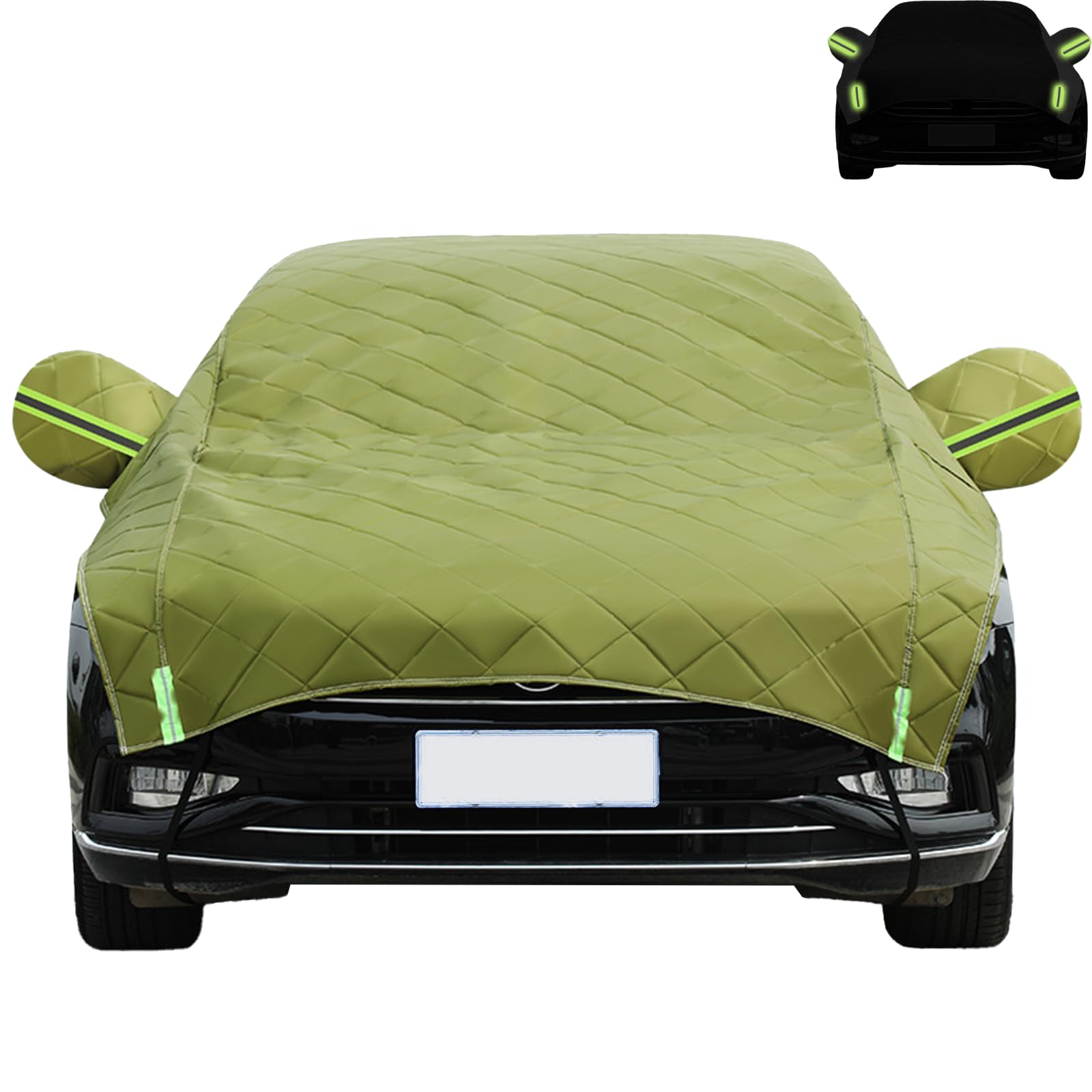 Hail Protector Car Cover,5-Layer Padded Anti-Hail Car Cover, Heavy Duty Waterproof SUV/Sedan Protector with Reflective Strips, Universal Fit for All Weather (2025 Upgraded) (Green)(SUV) von EPASHA