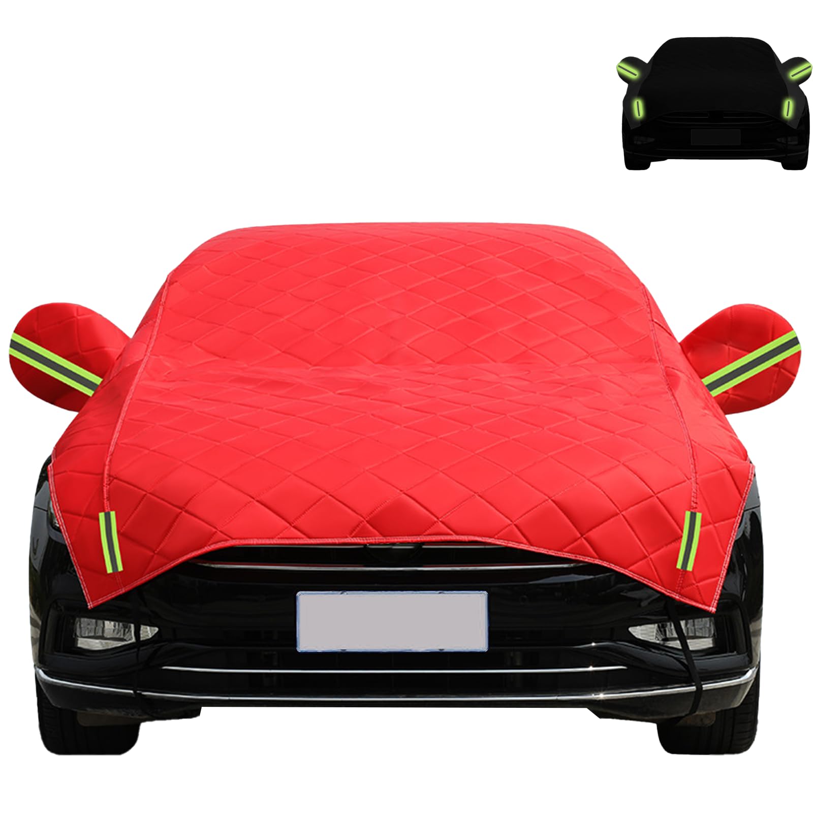 Hail Protector Car Cover,5-Layer Padded Anti-Hail Car Cover, Heavy Duty Waterproof SUV/Sedan Protector with Reflective Strips, Universal Fit for All Weather (2025 Upgraded) (Red)(Sedan) von EPASHA
