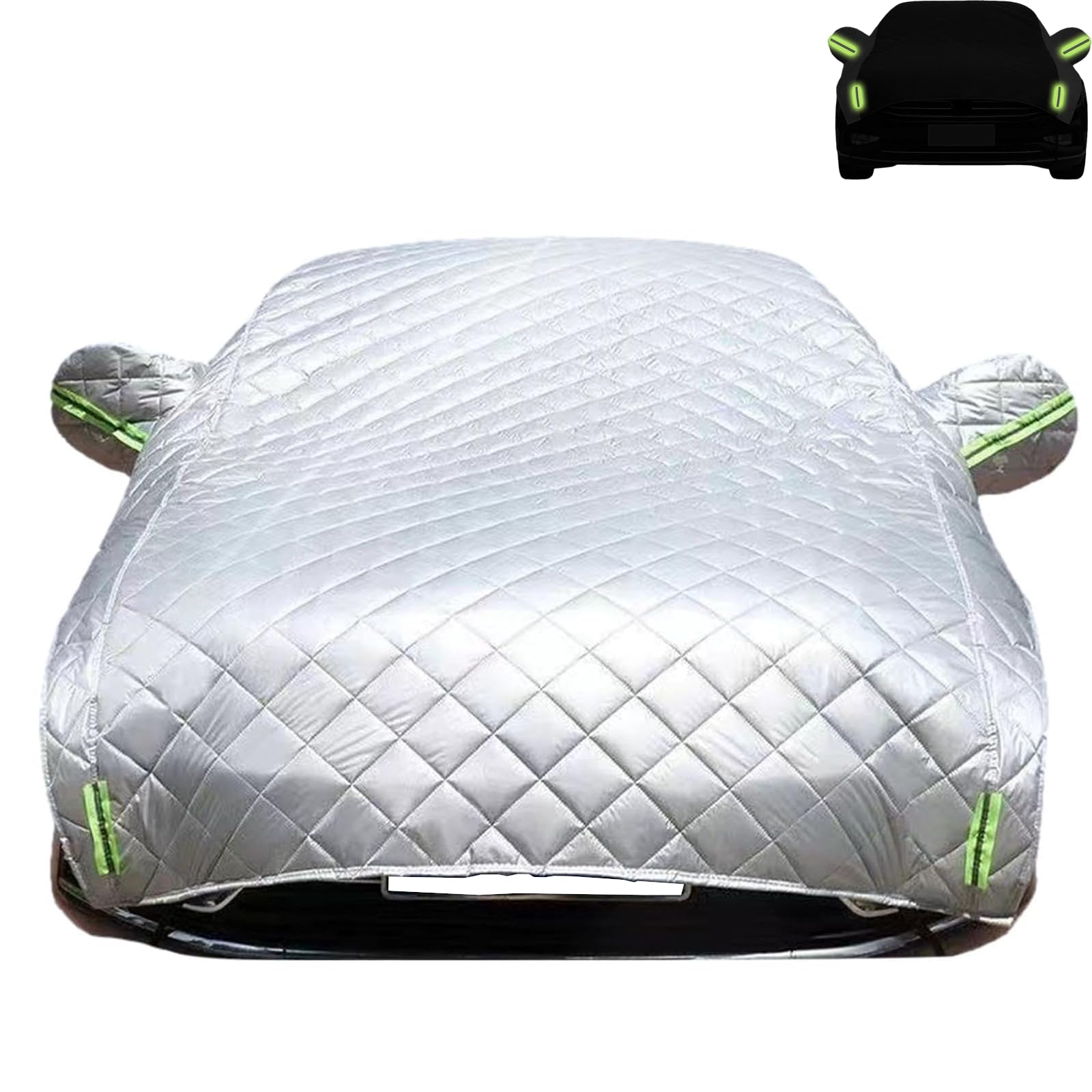 Hail Protector Car Cover,5-Layer Padded Anti-Hail Car Cover, Heavy Duty Waterproof SUV/Sedan Protector with Reflective Strips, Universal Fit for All Weather (2025 Upgraded) (White)(Hatchback) von EPASHA