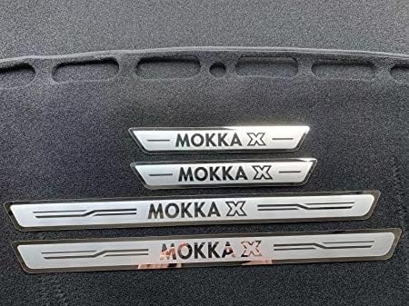 4 Stück Rostfreier Stahl Auto Einstiegsleisten für Opel Mokka X 2018–2021, Edelstahl Aufkleber Kantenschutz Styling Tuning Zubehör von EPEDIC