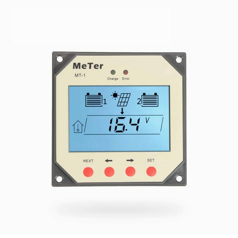 SolaMr Fernanzeige Instrument für Duo-Battery-Solarladeregler mit 10-Meter-Kabel für EPIPDB-COM-Serie (MT-1) von EPEVER