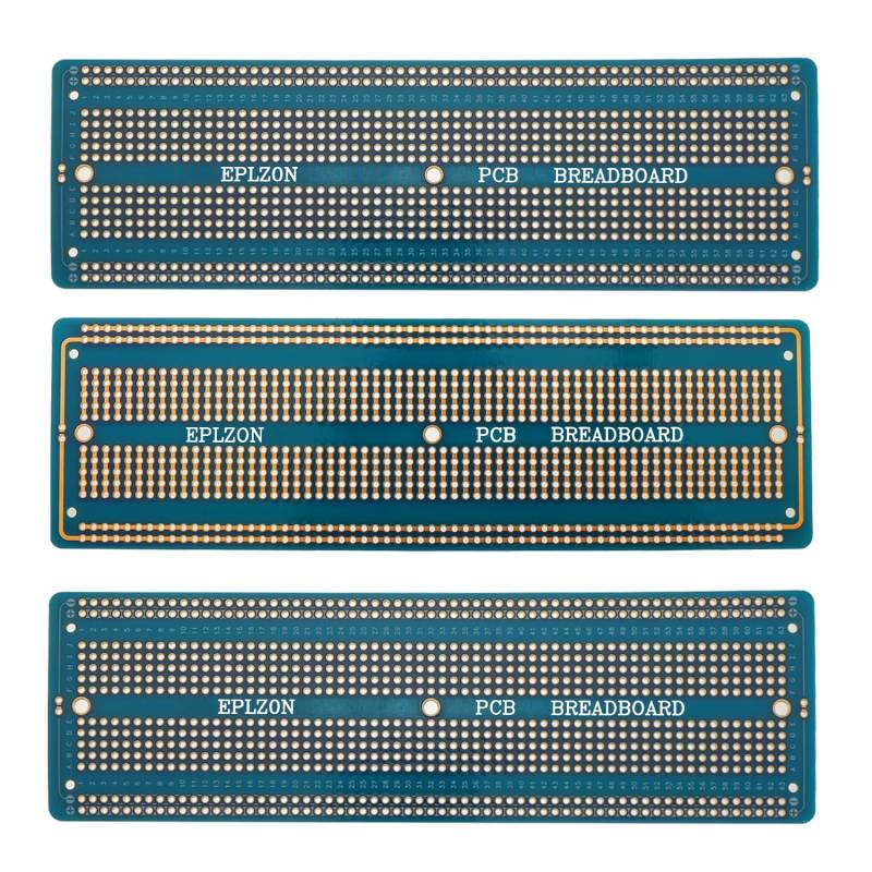 EPLZON 3Stück 6.8"x2.05" Breadboard Lötbar Prototyp PCB Board Kit für Elektronik Projekte Kompatibel für DIY Lötkreise Projekte Prototyp Board,Blau von EPLZON