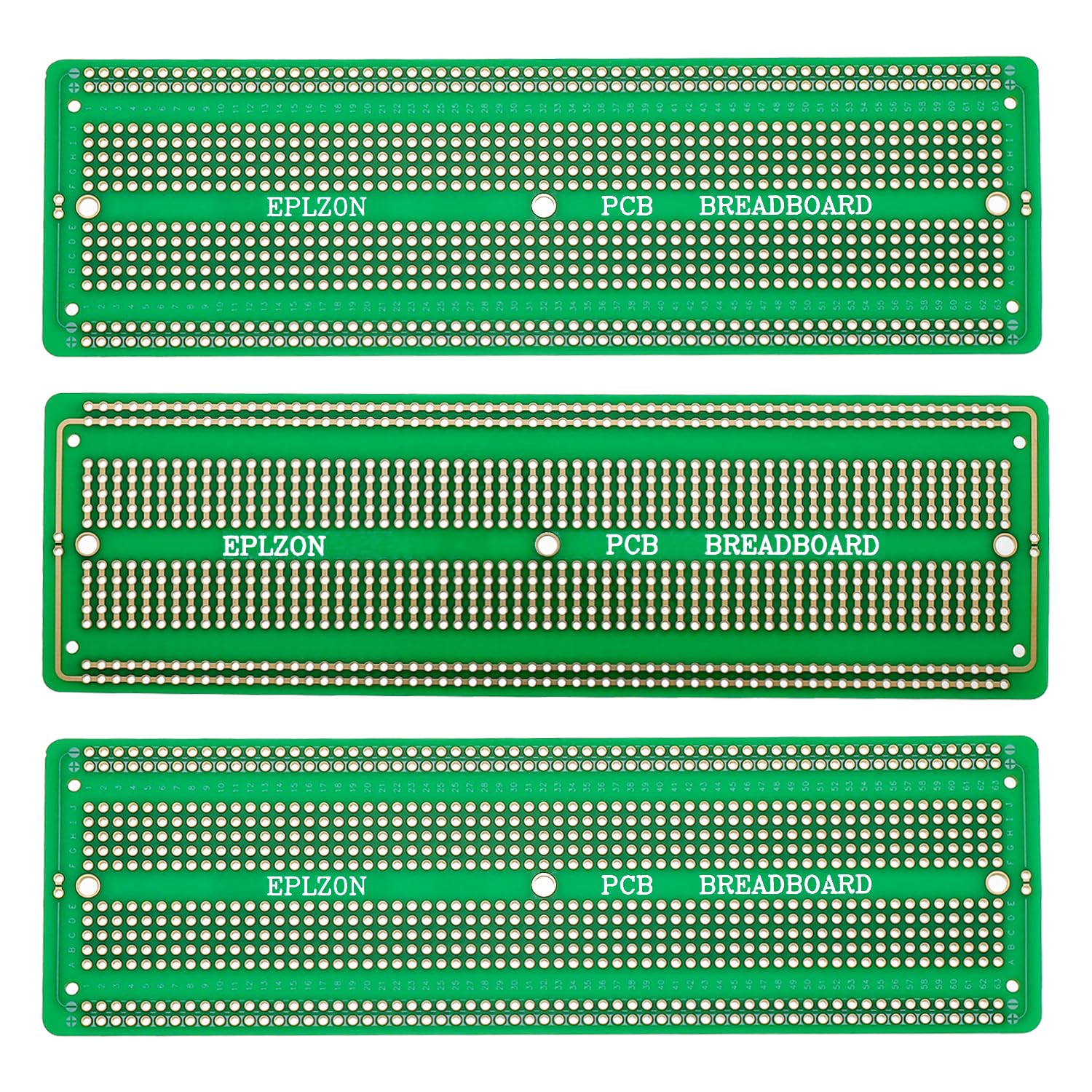 EPLZON 3Stück 6.8"x2.05" Breadboard Lötbar Prototyp PCB Board Kit für Elektronik Projekte Kompatibel für DIY Lötkreise Projekte Prototyp Board,grün EPLZON 3Stück 6.8"x2.05" Breadboard Lötbar Prototyp PCB Board Kit für Elektronik Projekte Kompatibel für DIY Lötkreise Projekte Prototyp Board,grün von EPLZON