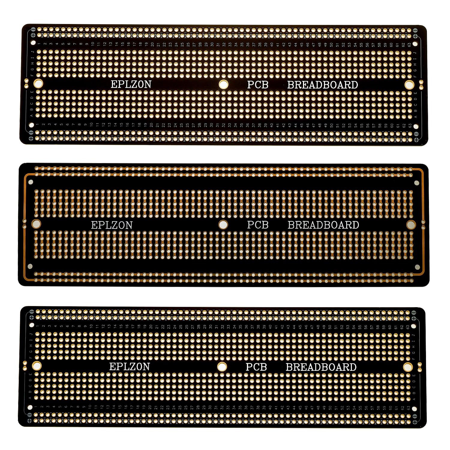 EPLZON 3Stück 6.8"x2.05" Breadboard Lötbar Prototyp PCB Board Kit für Elektronik Projekte Kompatibel für DIY Lötkreise Projekte Prototyp Board,schwarz EPLZON 3Stück 6.8"x2.05" Breadboard Lötbar Prototyp PCB Board Kit für Elektronik Projekte Kompatibel für DIY Lötkreise Projekte Prototyp Board,schwarz von EPLZON