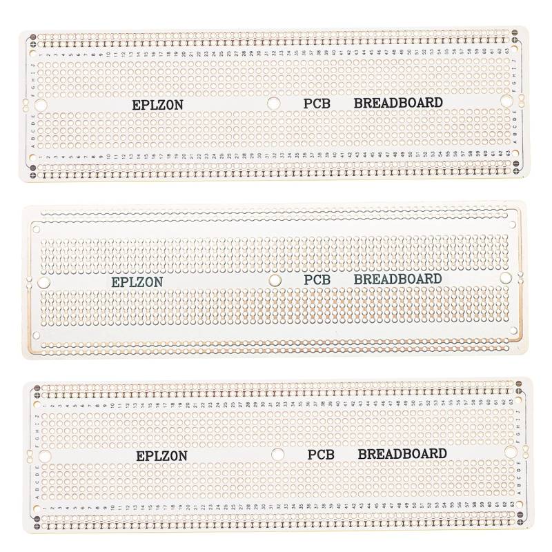 EPLZON 3Stück 6.8"x2.05" Breadboard Lötbar Prototyp PCB Board Kit für Elektronik Projekte Kompatibel für DIY Lötkreise Projekte Prototyp Board,weiß von EPLZON