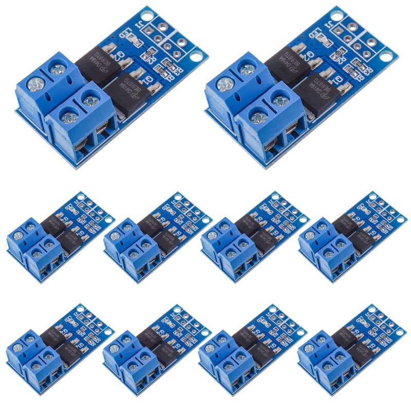 EPLZON Dual MOSFET Switch Drive Module DC 5V-36V 15A (max. 30A) 400W FET Trigger Switch Drive Module Board 0-20KHz PWM Regler Panel Treibermodul für Arduino (Packung mit 10 Stück) von EPLZON