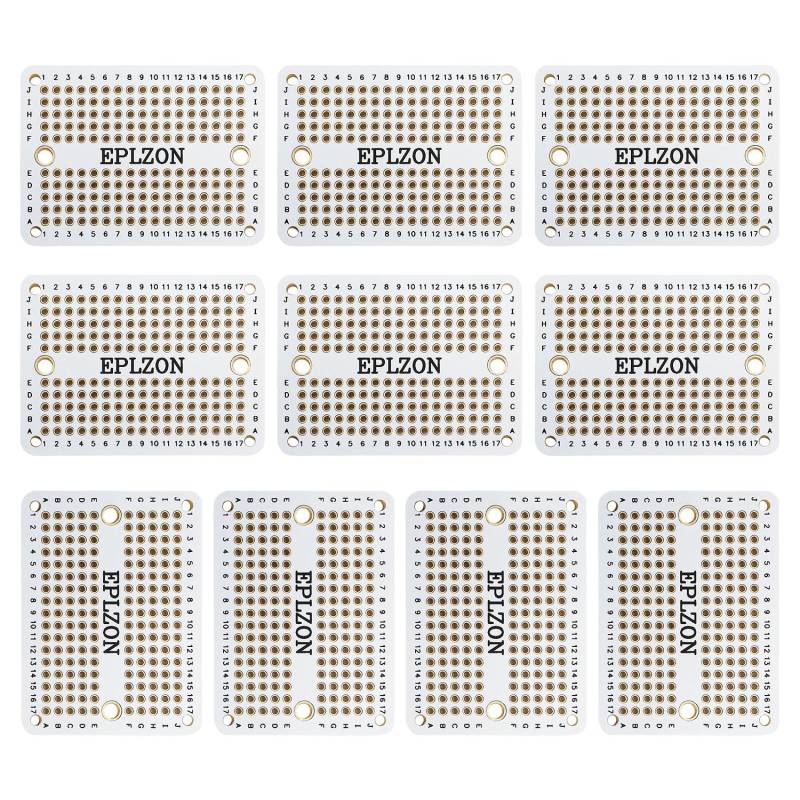 EPLZON Prototype Board Lötbares Breadboard Doppelseitig Leiterplatte PCB Circuit Board zum Schweißen von,DIY elektronische Artikel,Weiß(Packung mit 10 Stück) von EPLZON