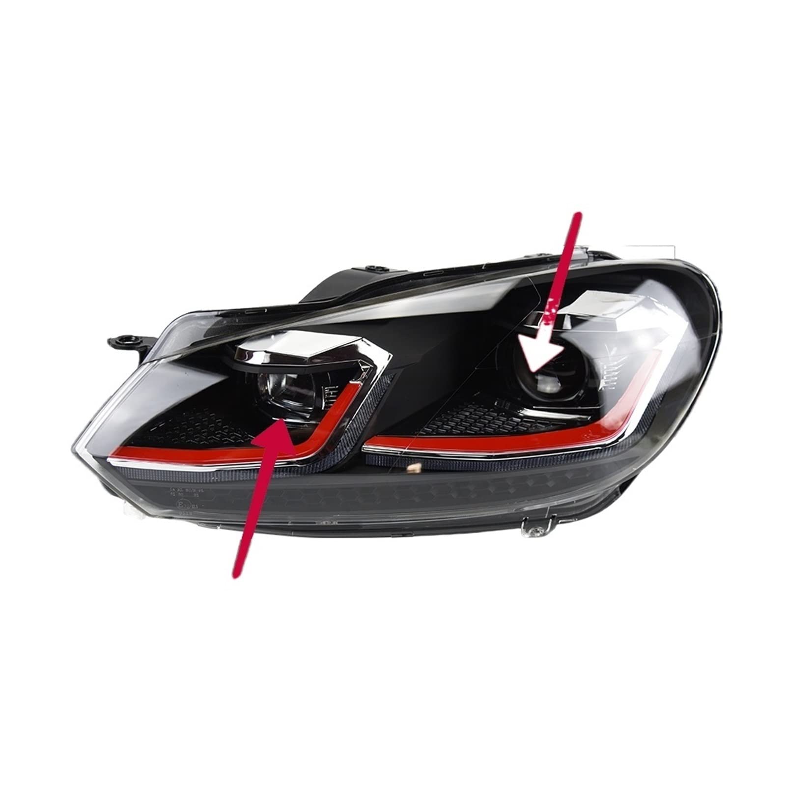 Auto-Frontscheinwerfer, kompatibel for Golf 6 Golf6 MK6 2010 Variante, LED-Scheinwerfer, dynamische Blinkerlinse, Kfz-Zubehör, 2 Stück(GTI full led) von EPNYWJTE