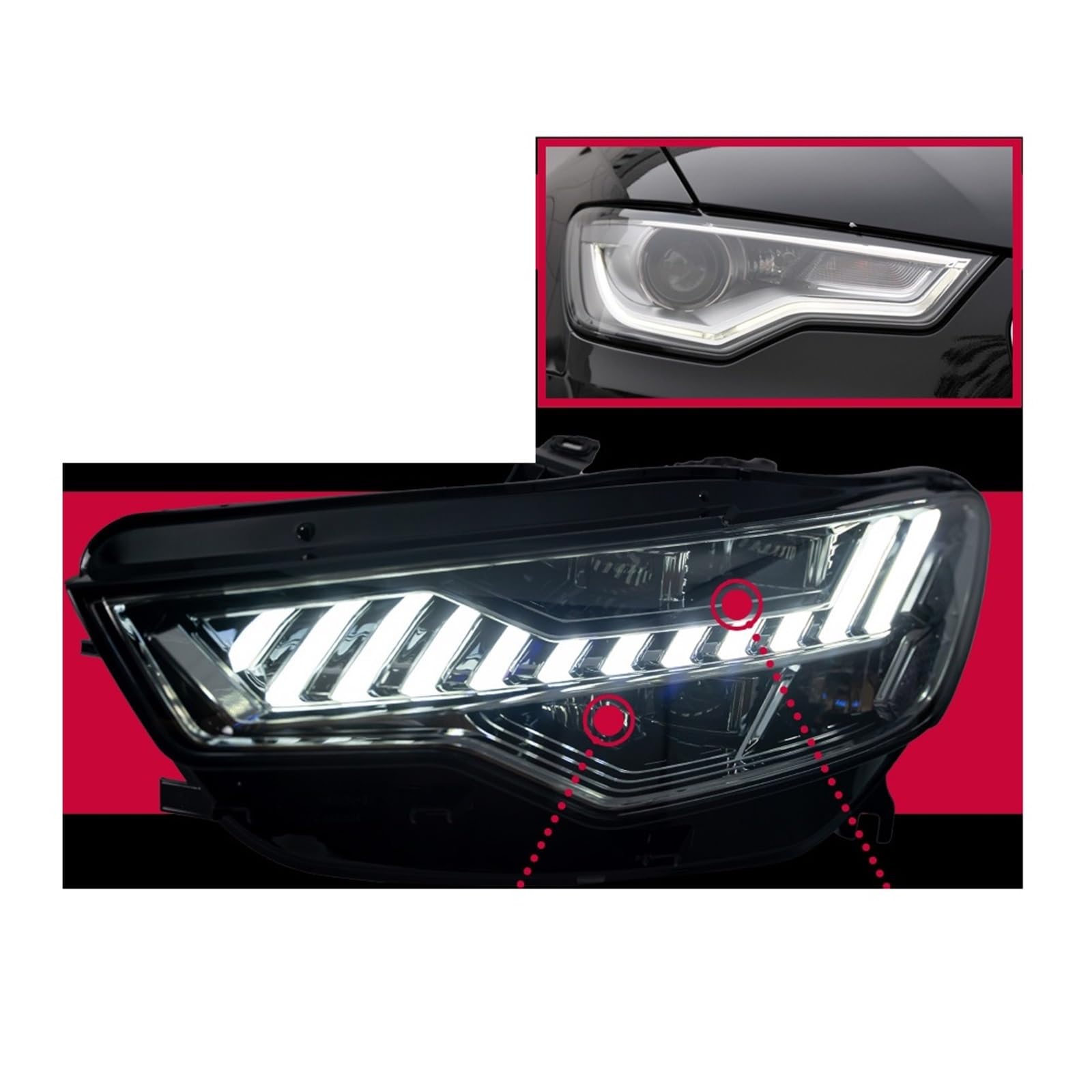 Auto Lichter Kompatibel for A6 A6L Scheinwerfer 2012-2015 A6 Kopf Lampe Drl Projektor Objektiv Automotive Zubehör Auto Lichter Kompatibel for A6 A6L Scheinwerfer 2012-2015 A6 Kopf Lampe Drl Projektor Objektiv Automotive Zubehör von EPNYWJTE