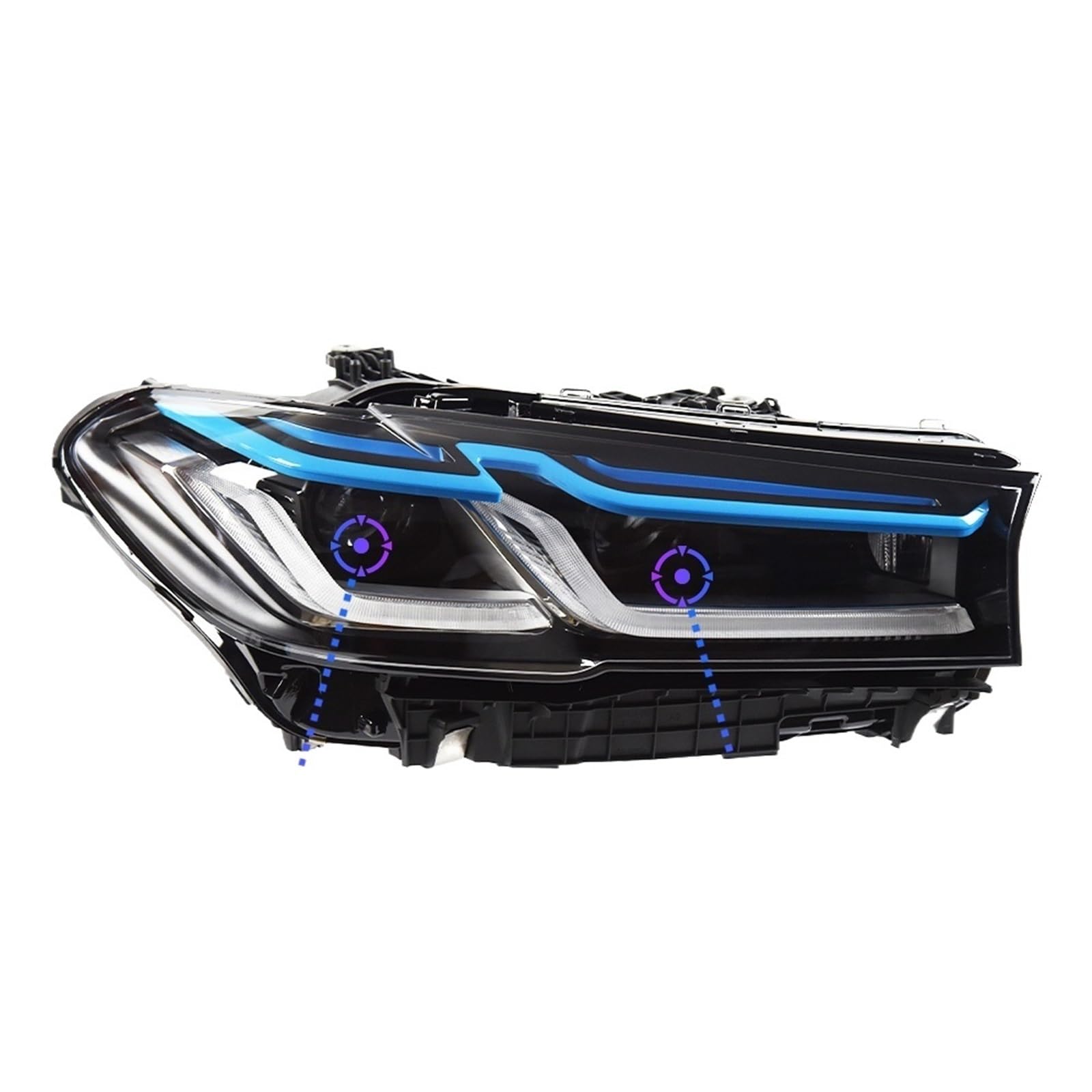 Auto Lichter Kompatibel for BMW G30 G38 F90 525I 530I LED Scheinwerfer 2018-2022 M5 Kopf Lampe Drl projektor Objektiv Automotive Zubehör(2018-2020 l,Rhd) von EPNYWJTE