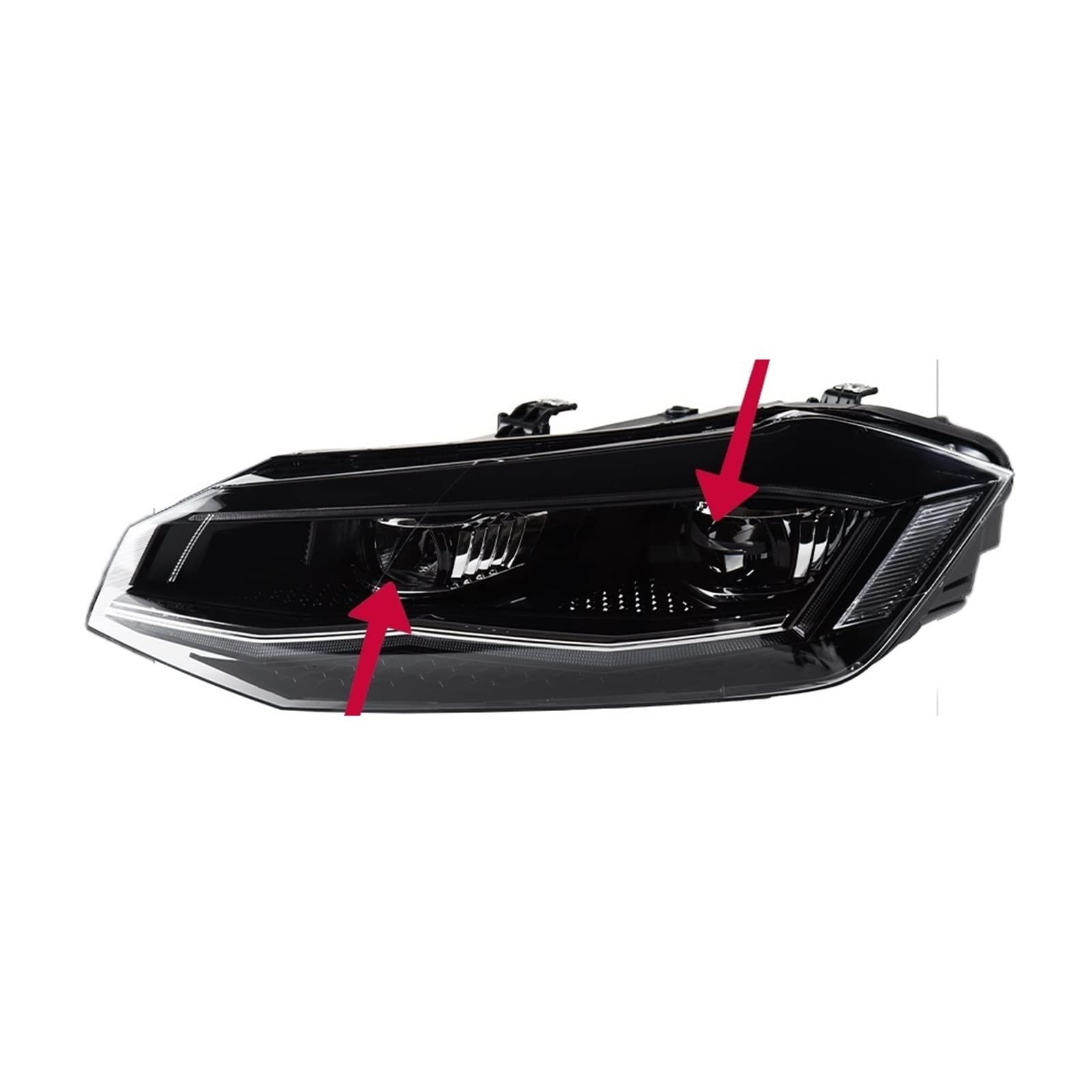 Auto Lichter Kompatibel for Polo 2019-2022 LED Auto Scheinwerfer Montage Upgrade Bicofal Objektiv Dynamische Signal Lampe LHD RHD Werkzeug Zubehör(TSI Sliver One Set,Right Hand Drive) von EPNYWJTE