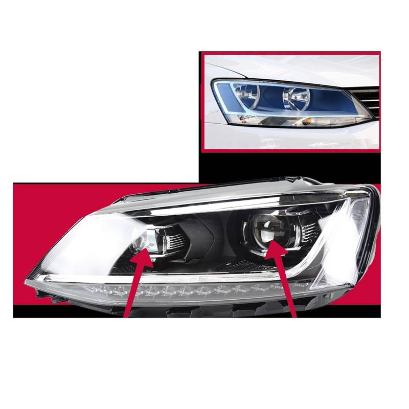 Auto Lichter Kompatibel for VW MK6 Scheinwerfer 2011-2018 Kopf Lampe Drl Projektor Objektiv Automotive Zubehör(Xenon bulbs) von EPNYWJTE