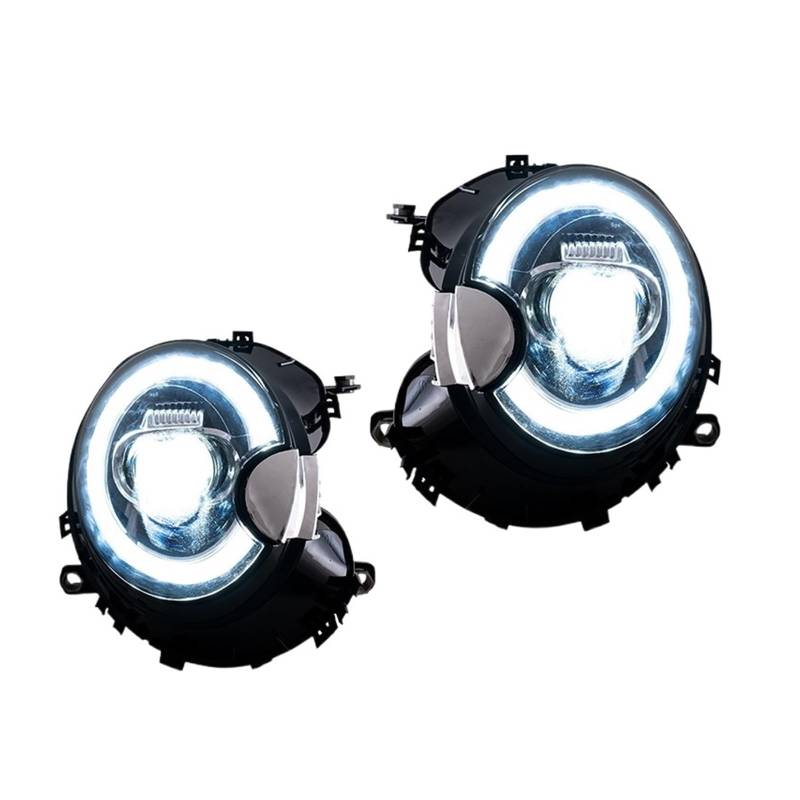 Auto-Scheinwerfer-Baugruppe, kompatibel for BMW Cooper 2007–2013 R56 R57 R58 R59, DRL, bernsteinfarbene Blinker(Left) von EPNYWJTE