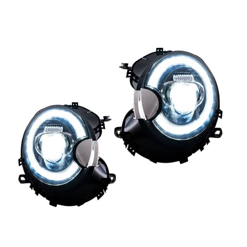 Auto-Scheinwerfer-Baugruppe, kompatibel for BMW Cooper 2007–2013 R56 R57 R58 R59, DRL, bernsteinfarbene Blinker(Right) von EPNYWJTE