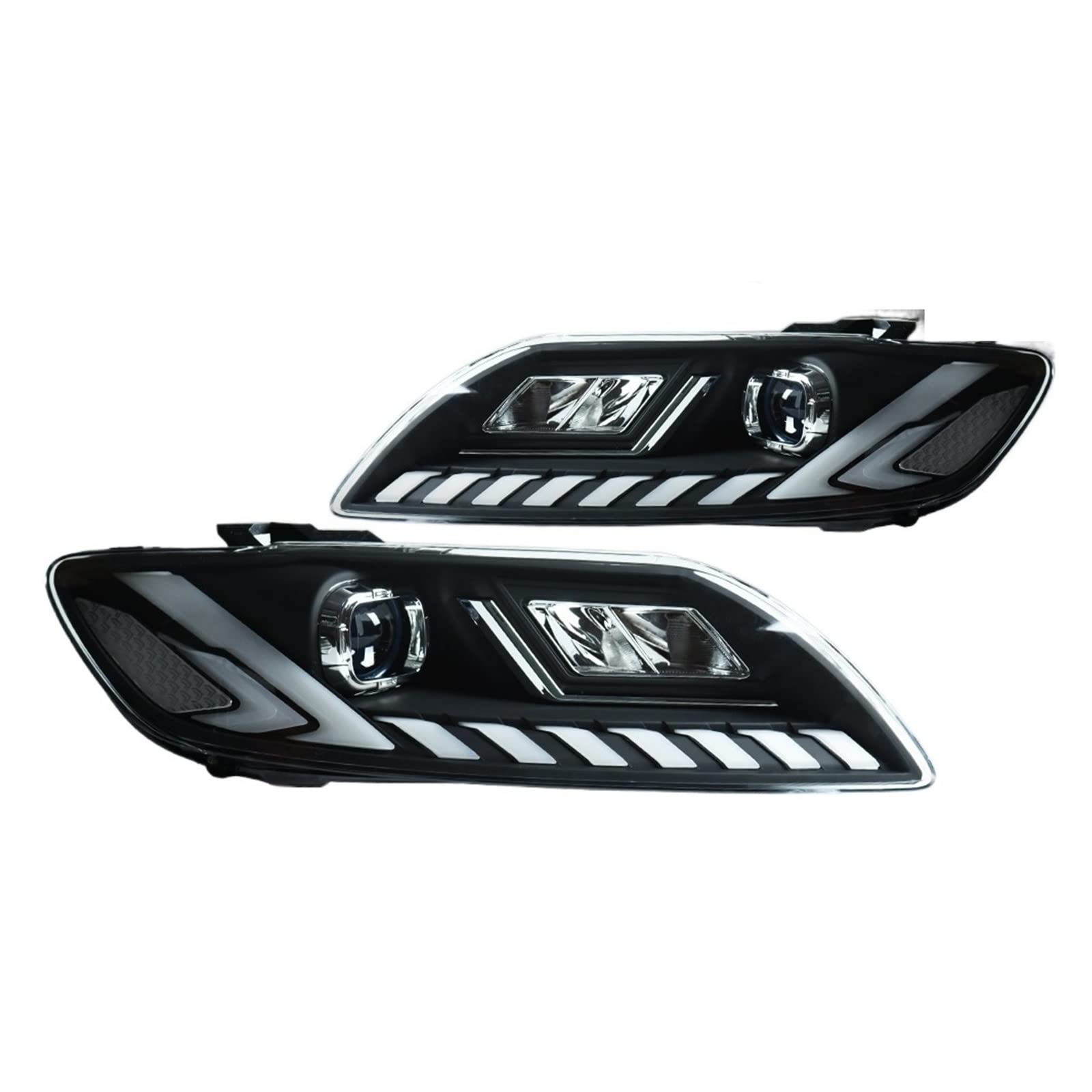 Auto Styling Kopf Lampe Kompatibel for Audi Q7 Scheinwerfer 2006-2015 Q7 LED Scheinwerfer Projektor Objektiv DRL Animation Automotive Zubehör(2010-2016 AFS) von EPNYWJTE