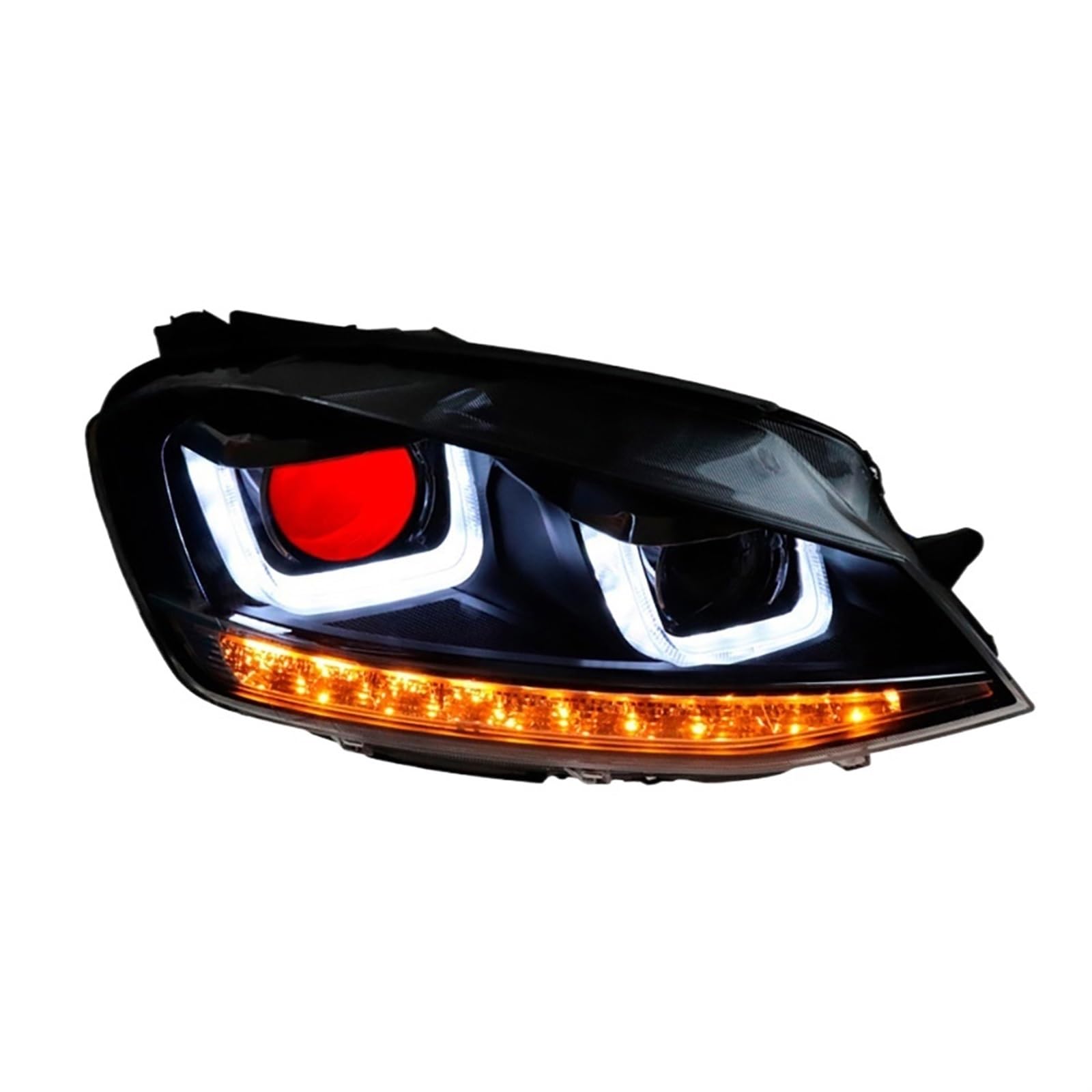 Auto-Styling-Scheinwerfer, kompatibel for Golf 7 MK7 2013–2017, Scheinwerfer, LED-Tagfahrlicht, Bi-Xenon-Beam, Nebelscheinwerfer, Engelsaugen, Zubehör(No Xenon) von EPNYWJTE