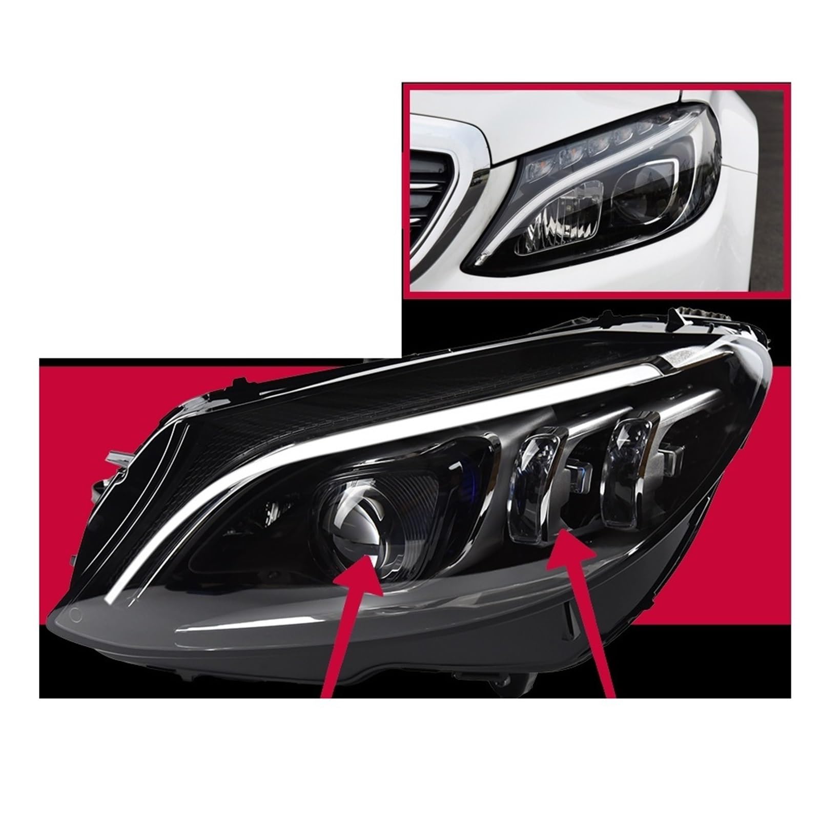 Auto Styling Scheinwerfer Kompatibel for W205 C63 Scheinwerfer 2019-2020 C300 C260 Scheinwerfer DRL Tagfahrlicht Projektor Facelift Auto Styling Scheinwerfer Kompatibel for W205 C63 Scheinwerfer 2019-2020 C300 C260 Scheinwerfer DRL Tagfahrlicht Projektor Facelift von EPNYWJTE