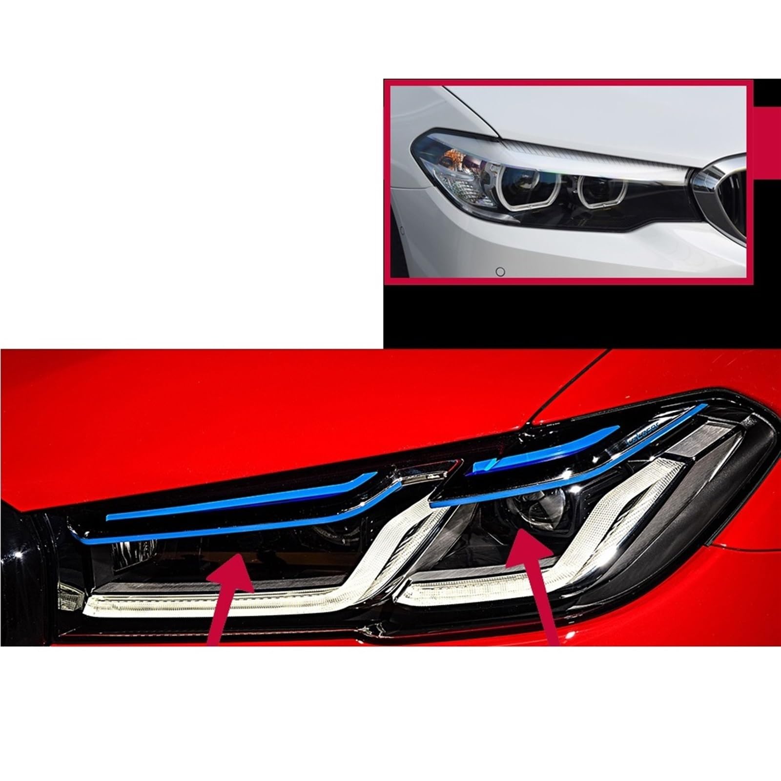 Autolichter kompatibel for BMW G30 G38 2018–2022 5er L-ED Auto-Scheinwerfer-Montage-Upgrade M5 Wettbewerbsdesign-Zubehör(17-20 Type C) von EPNYWJTE