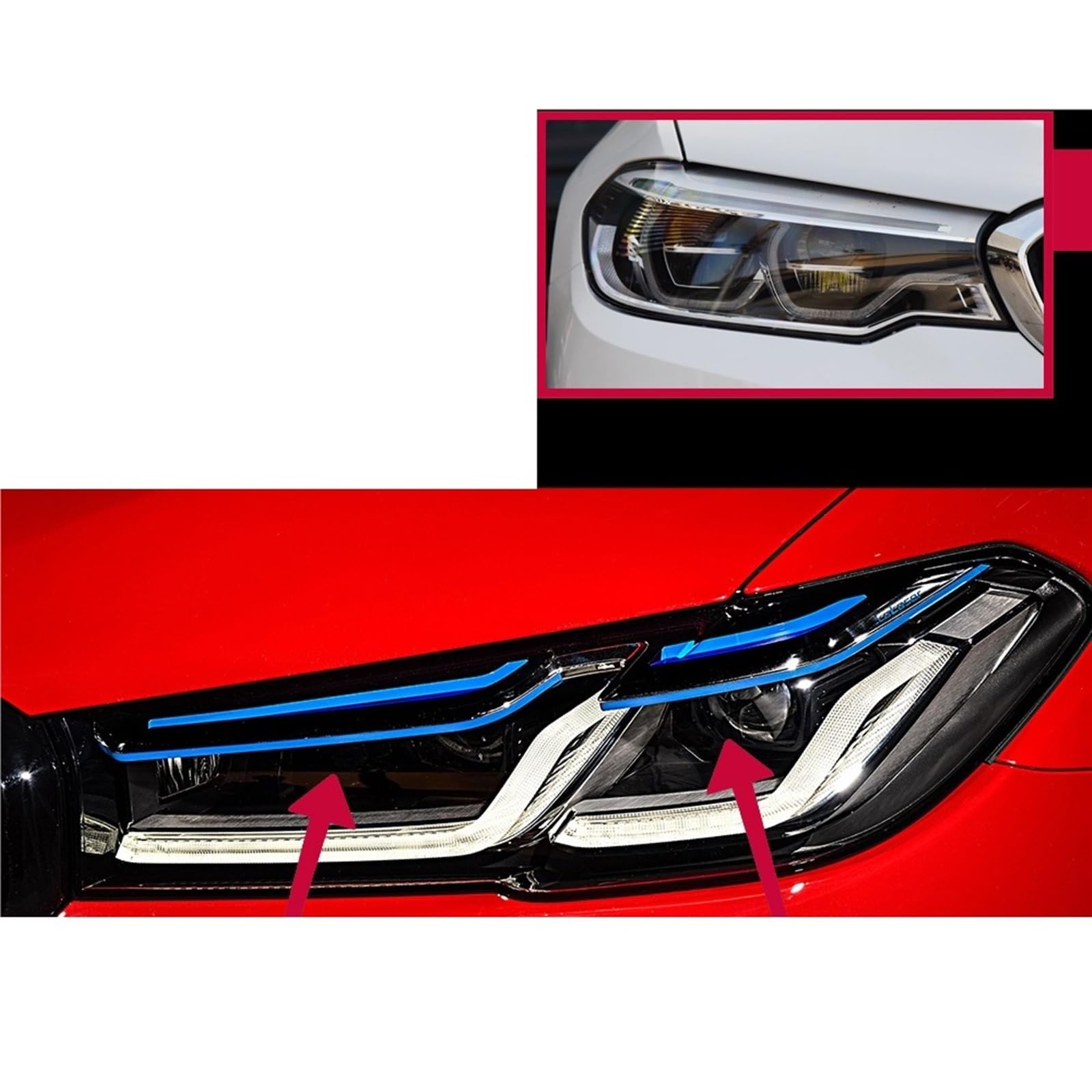 Autolichter kompatibel for BMW G30 G38 2018–2022 5er L-ED Auto-Scheinwerfer-Montage-Upgrade M5 Wettbewerbsdesign-Zubehör(17-20 Type D) von EPNYWJTE