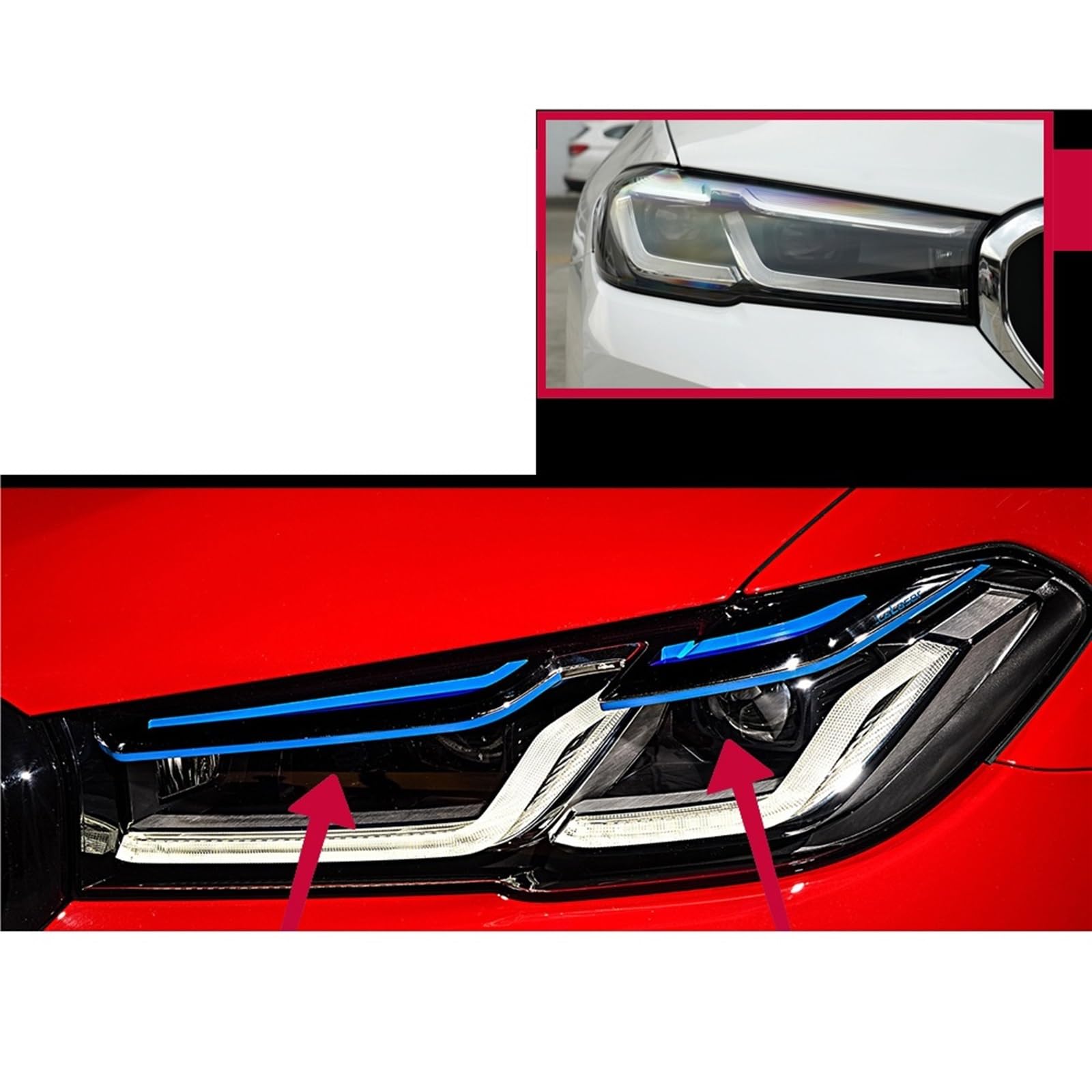 Autolichter kompatibel for BMW G30 G38 2018–2022 5er L-ED Auto-Scheinwerfer-Montage-Upgrade M5 Wettbewerbsdesign-Zubehör(For 21- Low) von EPNYWJTE