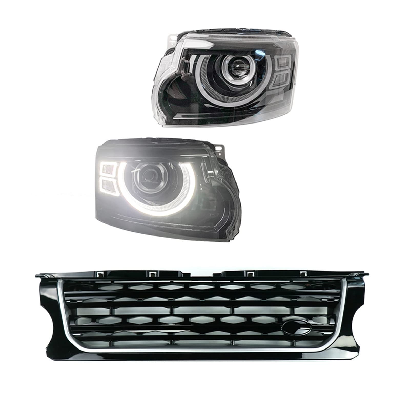 Autoscheinwerfer kompatibel for Land Rover Discovery 3 4 2010–2017 Frontleuchte LED DRL Blinker LED Objektiv Projektor Kopflampe Montage(Year 10-13 bk silver) von EPNYWJTE
