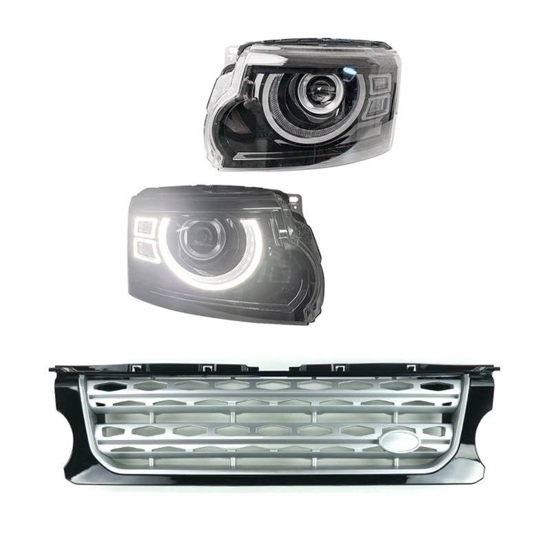 Autoscheinwerfer kompatibel for Land Rover Discovery 3 4 2010–2017 Frontleuchte LED DRL Blinker LED Objektiv Projektor Kopflampe Montage(Year 10-13 silver) von EPNYWJTE