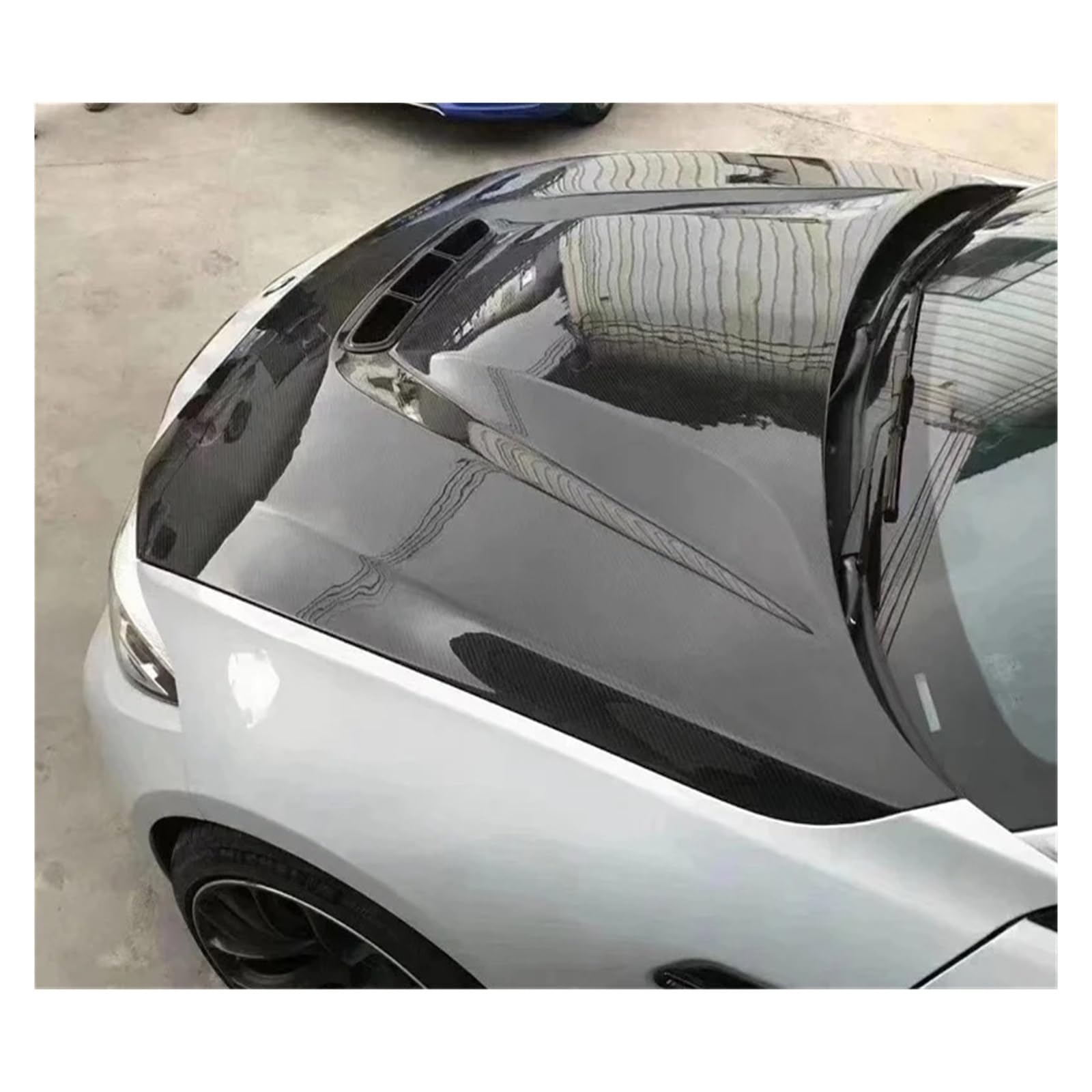 CS Style Real Carbon Fiber Frontstoßstange Motorhaube Motorhaube Entlüftungsabdeckung Kompatibel for BMW M2 M2C F87 F22 2014-2020(FRP PRIMER) von EPNYWJTE