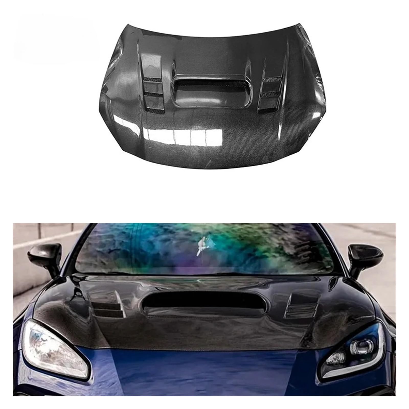 Carbon Fiber Front Stoßstange Motorhaube Abdeckung Kompatibel for Toyota GR86 Subaru BRZ 2019 + Auto Lufteinlass Vent Panel Motorhaube Körper kit(Carbon Fiber) von EPNYWJTE