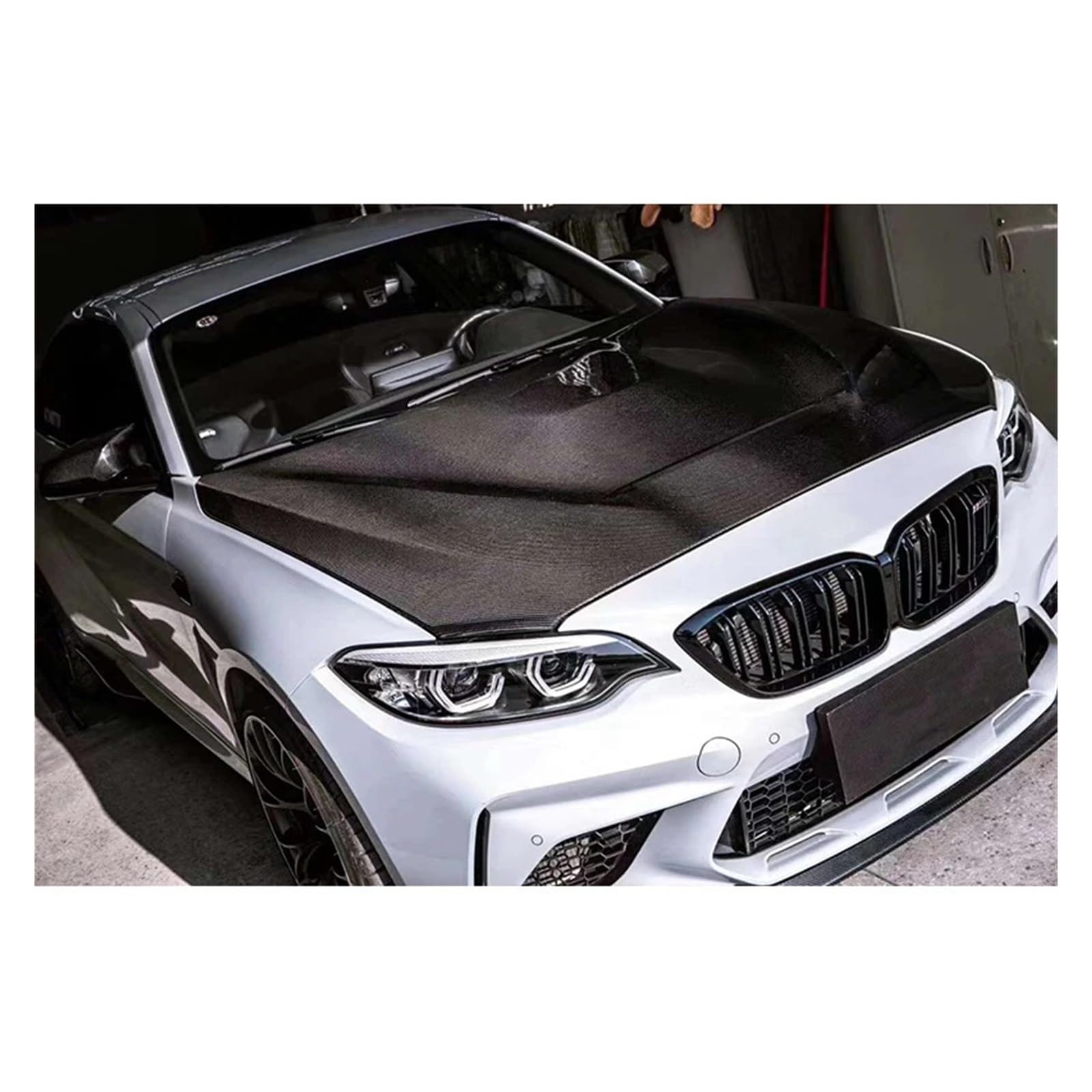 Carbon Fiber Kompatibel for BMW 2 Serie F22 F23 M2 F87 M2C 2014-2021 Auto Vorderen Stoßfänger Motor Abdeckung Haube motorhaube Vent Teile Körper Kit(Aluminum alloy) von EPNYWJTE