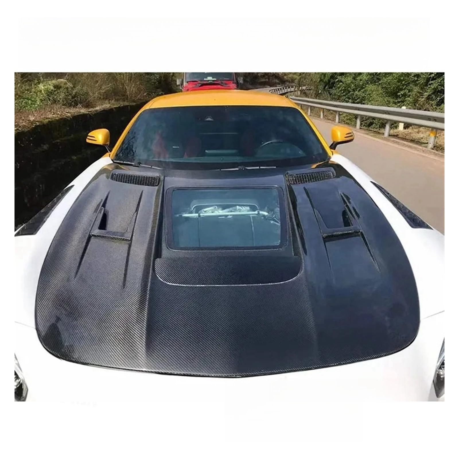 Carbon Fiber Kompatibel for Benz AMG GT GTS GTC GTR Auto Vorderen Stoßfänger Motor Abdeckung Haube Motorhaube Vent Teile Upgrade Körper kit(Forged Carbon) von EPNYWJTE